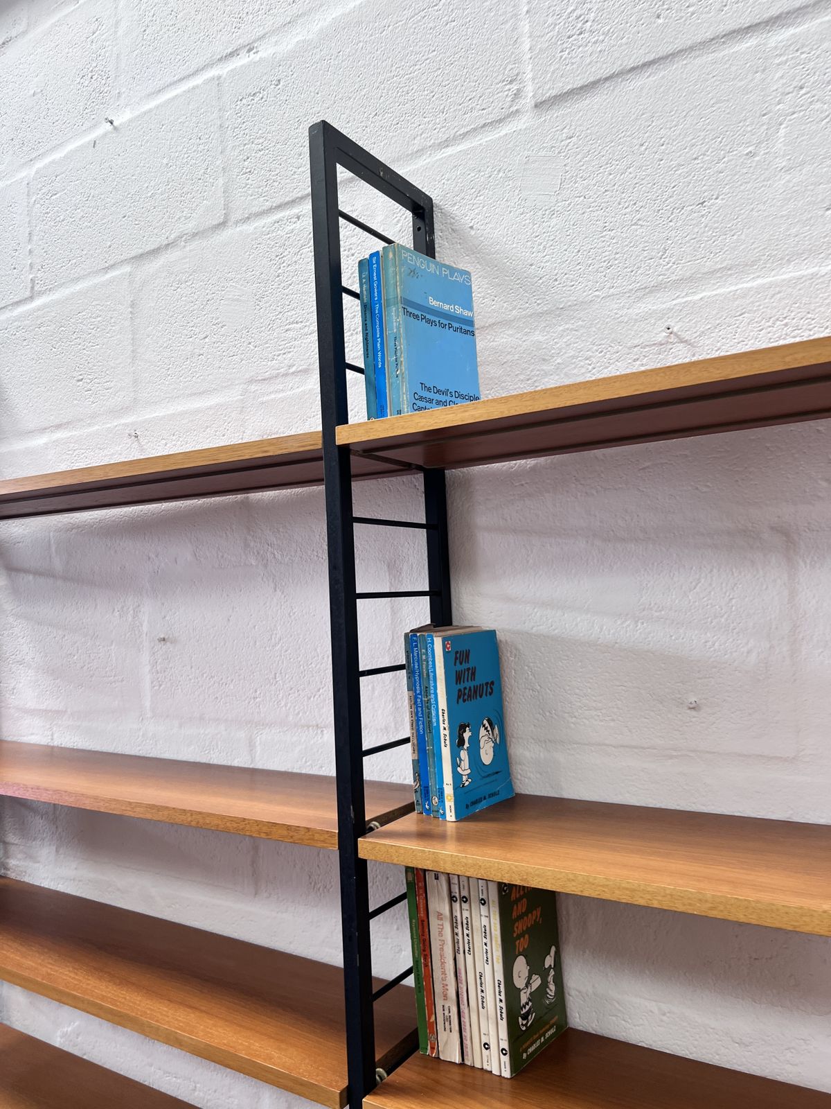 1960s Two Bay Slim Metal Ladderax Shelving / Bookcase  photo vintage