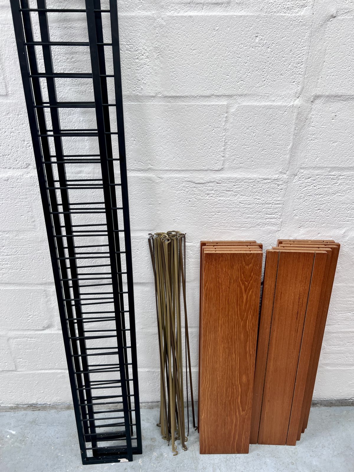 photo vinterior 1960s Two Bay Slim Metal Ladderax Shelving / Bookcase 
