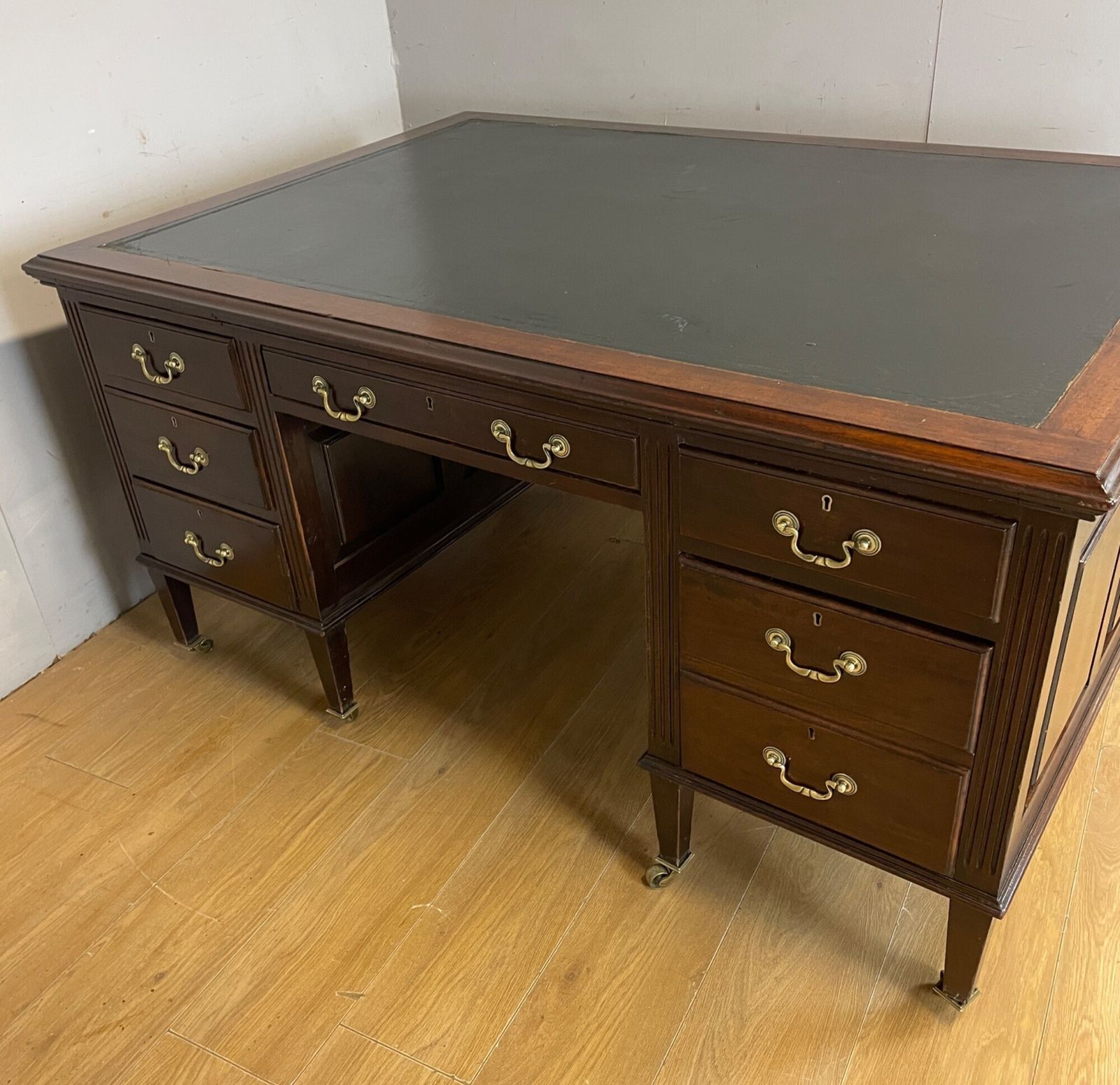 Edwardian Mahogany Partners Desk By Cookes Of Finsbury London photo vintage