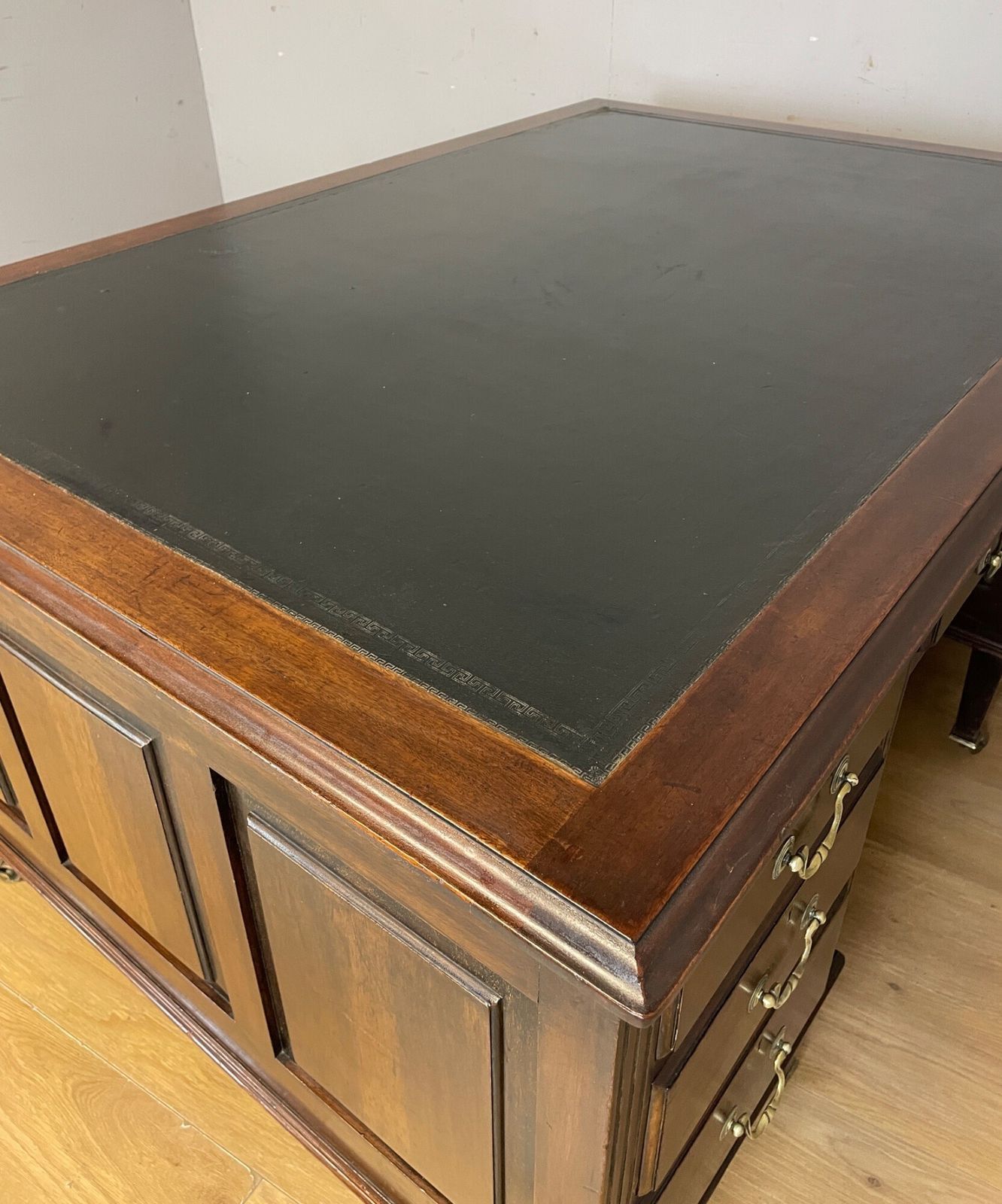 photo for sale Edwardian Mahogany Partners Desk By Cookes Of Finsbury London