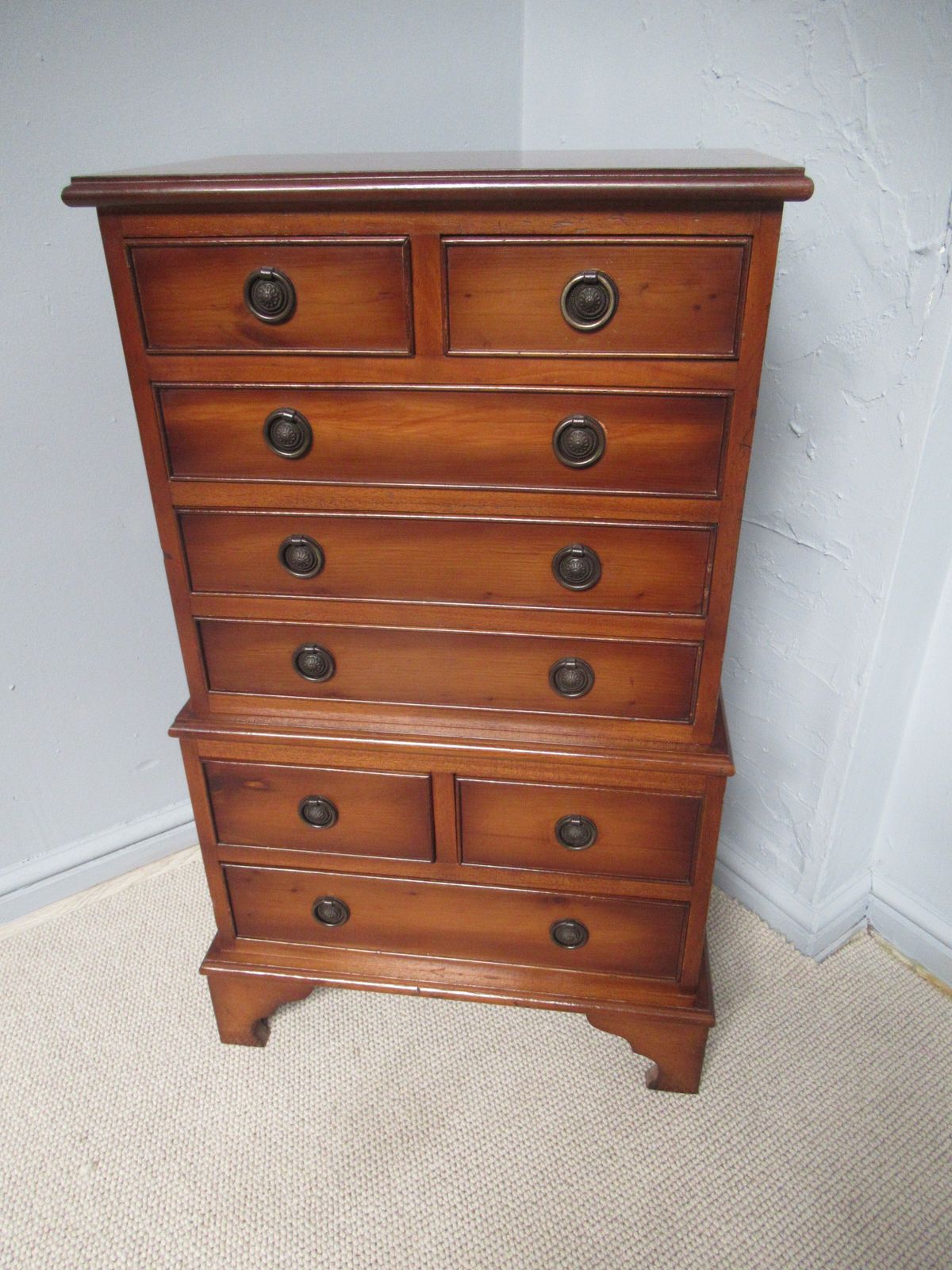 A   1970s   Yew Wood    Small Chest Of Drawers. photo furniture