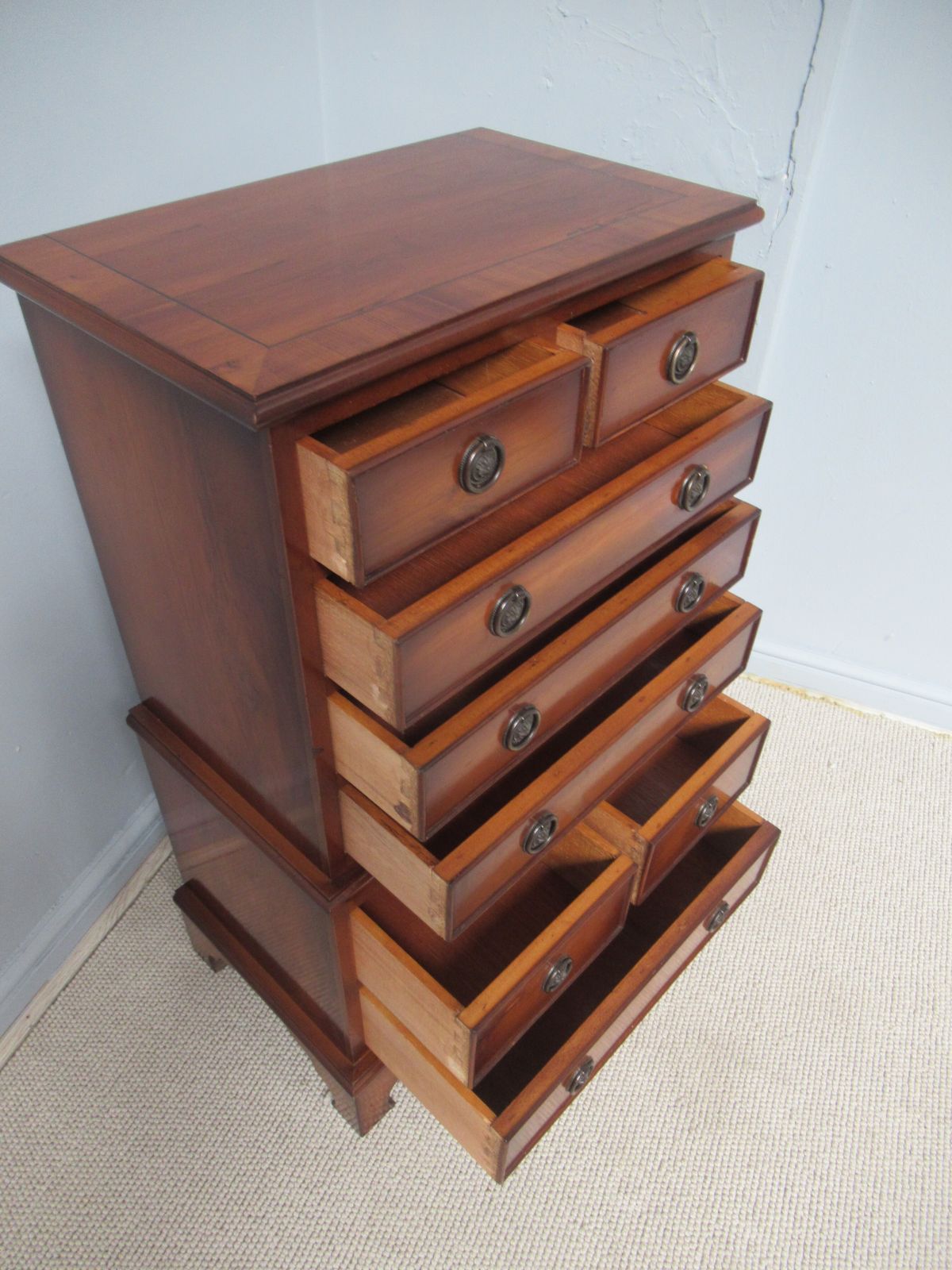 photo furniture A   1970s   Yew Wood    Small Chest Of Drawers.