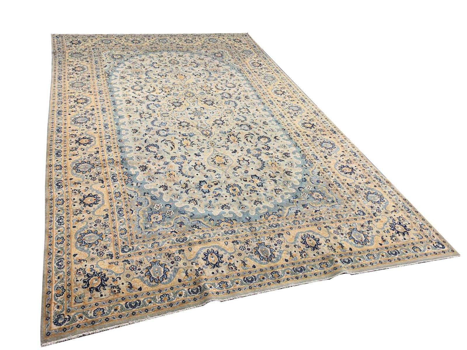 Beige Oriental Rug Handmade Carpet Rug Wool Living Room Rug photo furniture