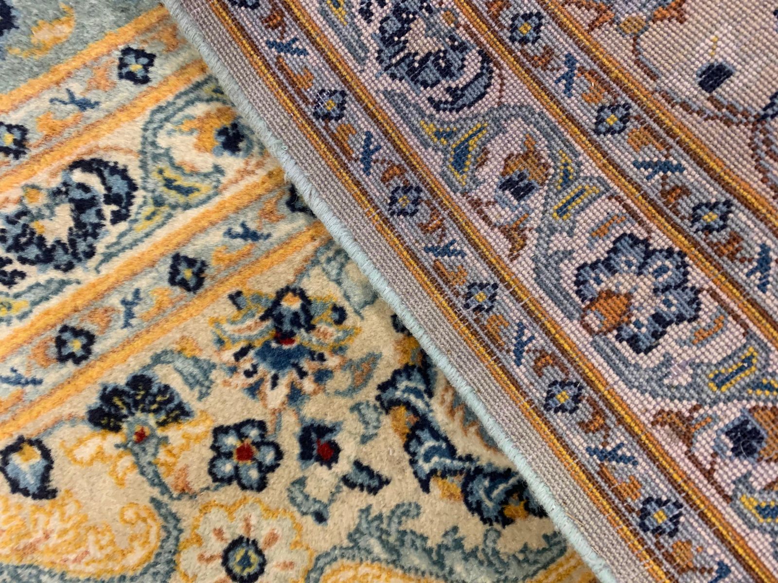 photo vinterior Beige Oriental Rug Handmade Carpet Rug Wool Living Room Rug