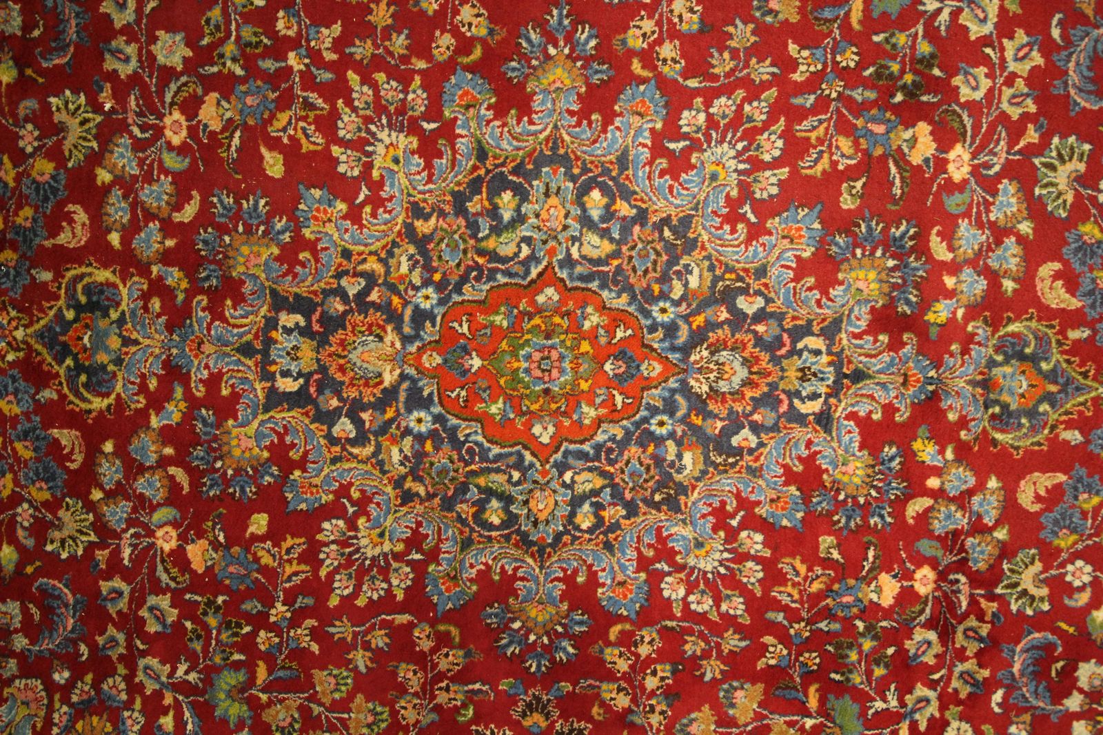 Groot Rood Medaillon Vloerkleed, Handgeweven Oosters Wollen Woonkamervloerkleed photo for sale