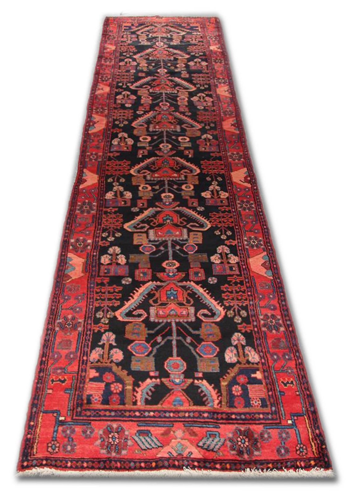 Oriental Runner Rug Handmade Tribal Geometric Wool Area Rug photo for sale