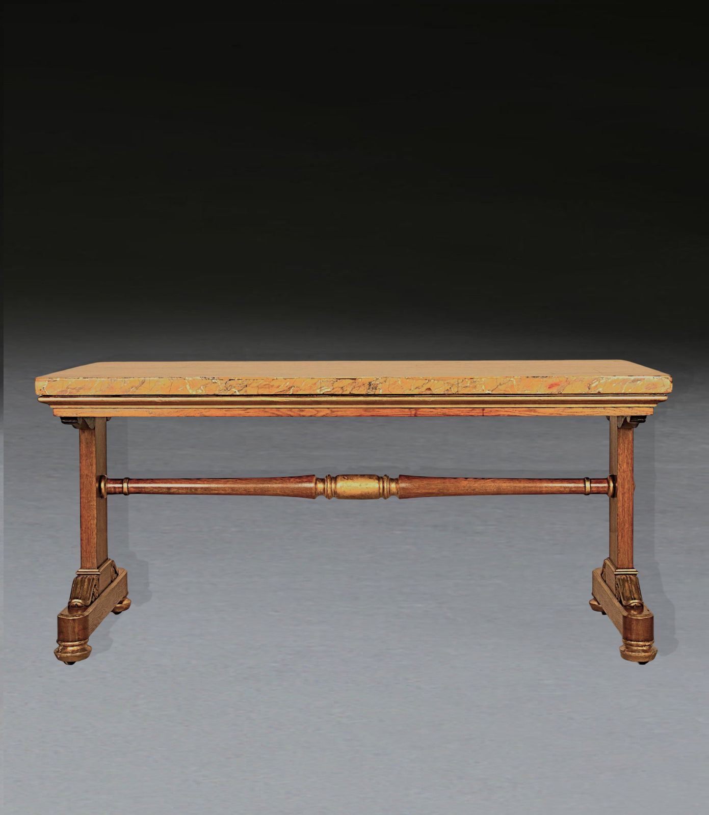 Regency Siena Marble, Oak & Giltwood Centre Table photo Furniture