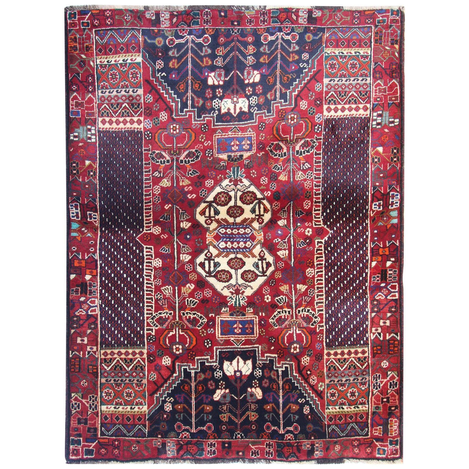 Red Oriental, Handmade Carpet Geometric Livingroom Rugs For Sale