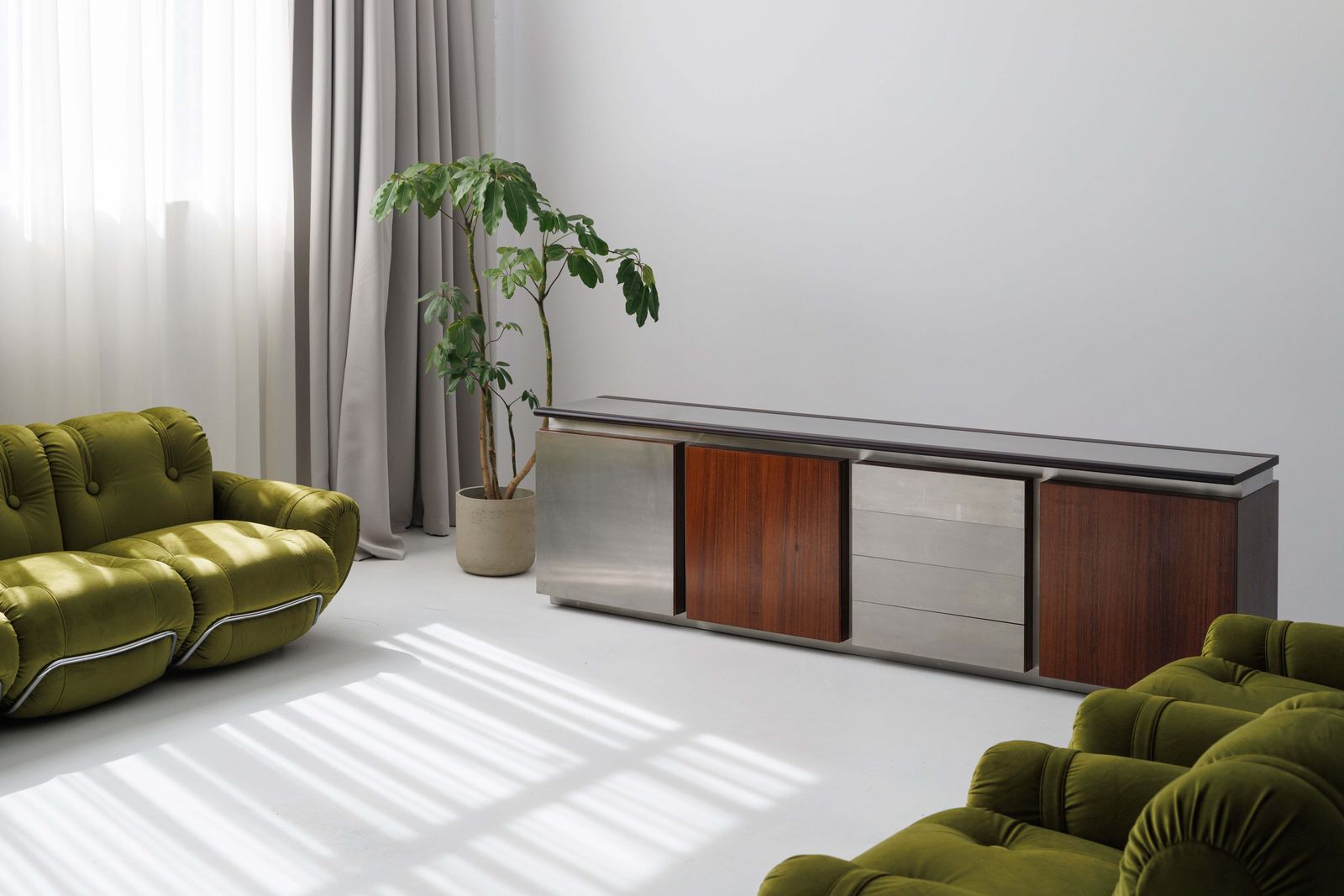 Restored Large Parioli Sideboard | Room Divider By Giotto Stoppino For Acerbis photo furniture