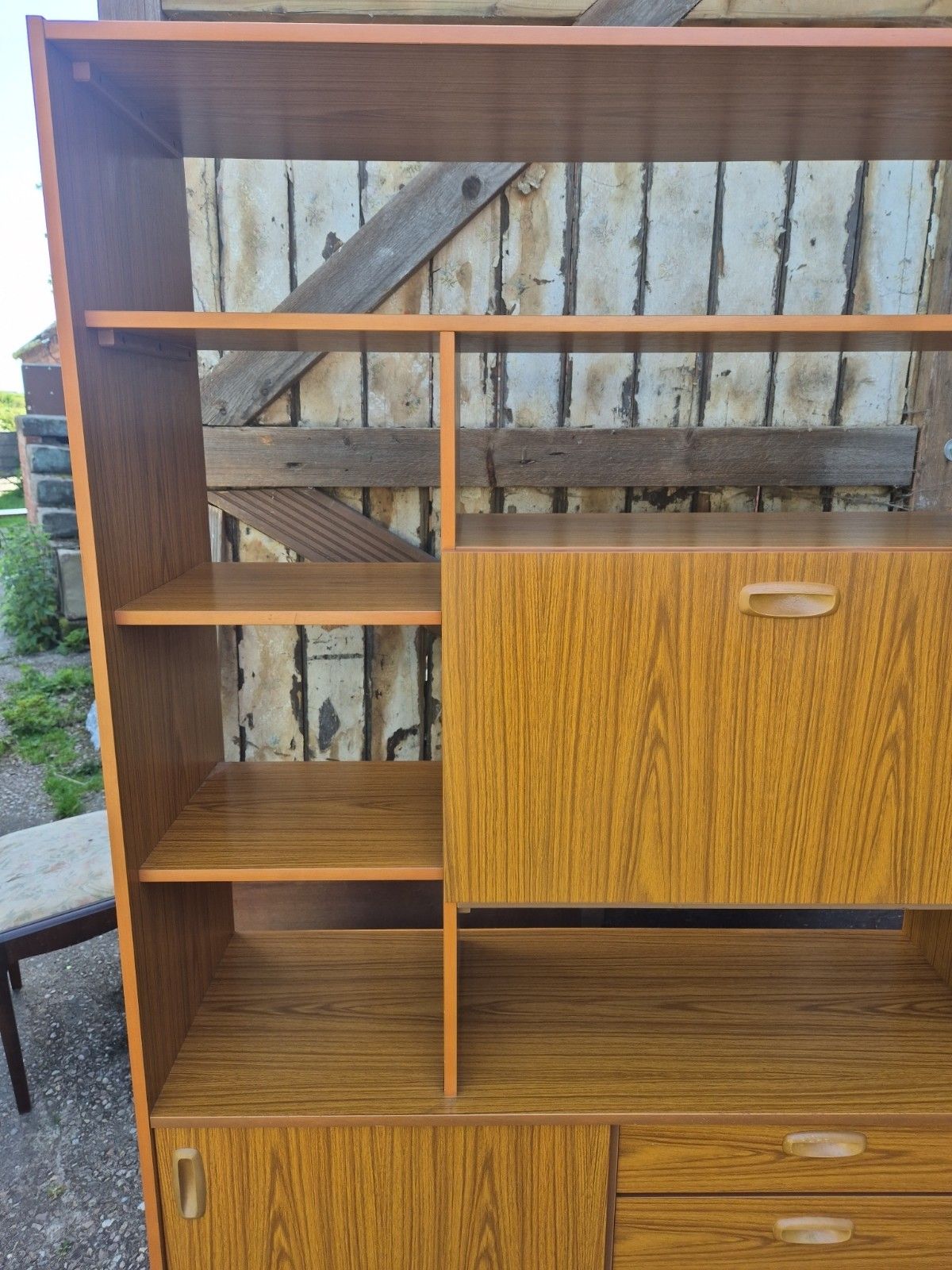 Schreiber Vintage Retro Mid Century 'Small & Tall' Teak Slim Sideboard Bookcase photo Furniture