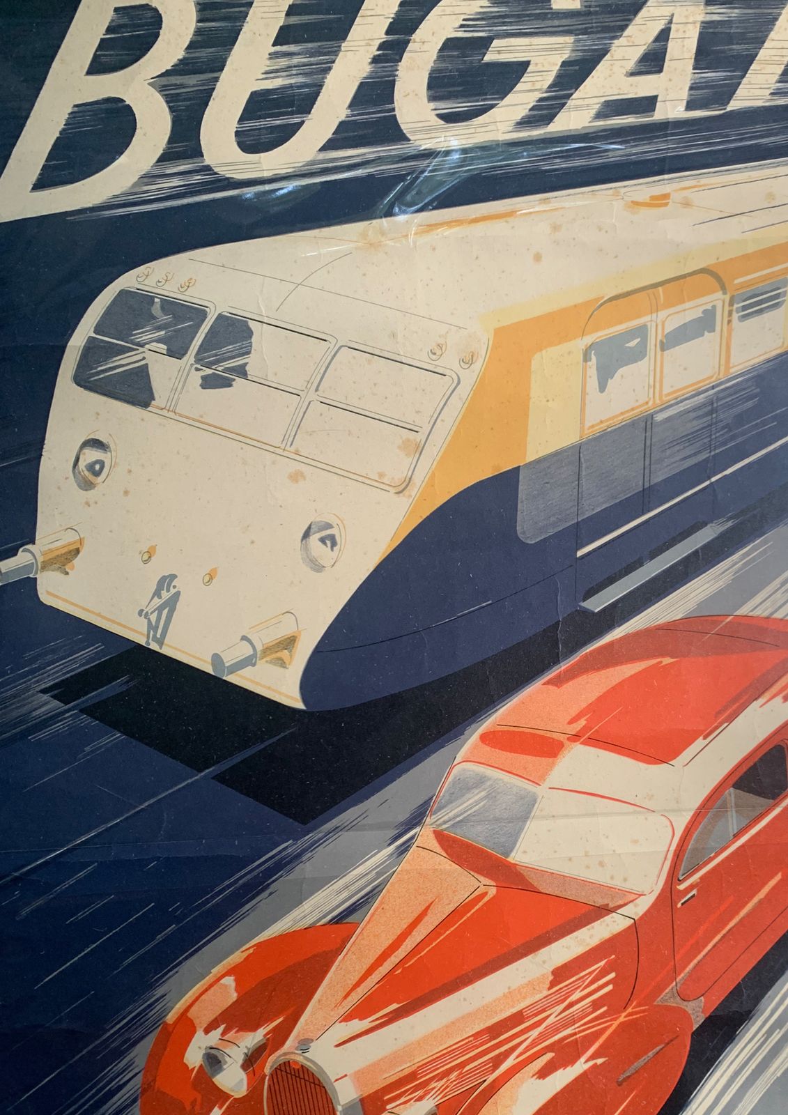 Extremely Rare 1935 Original Bugatti Litho "Automobiles And Railcars" R. Geri photo vinterior