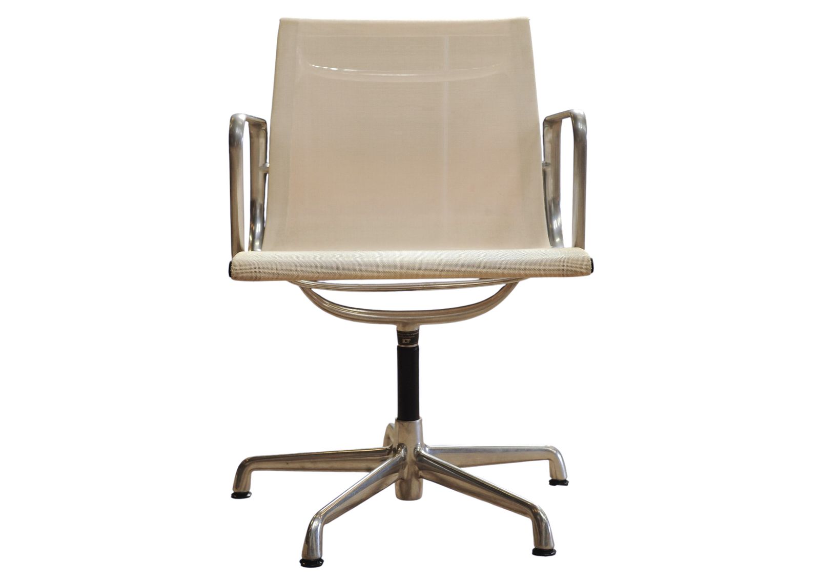 Eames Ea108 Hopsack Swivel Chair By Icf De Padova, Off White Steel photo Furniture