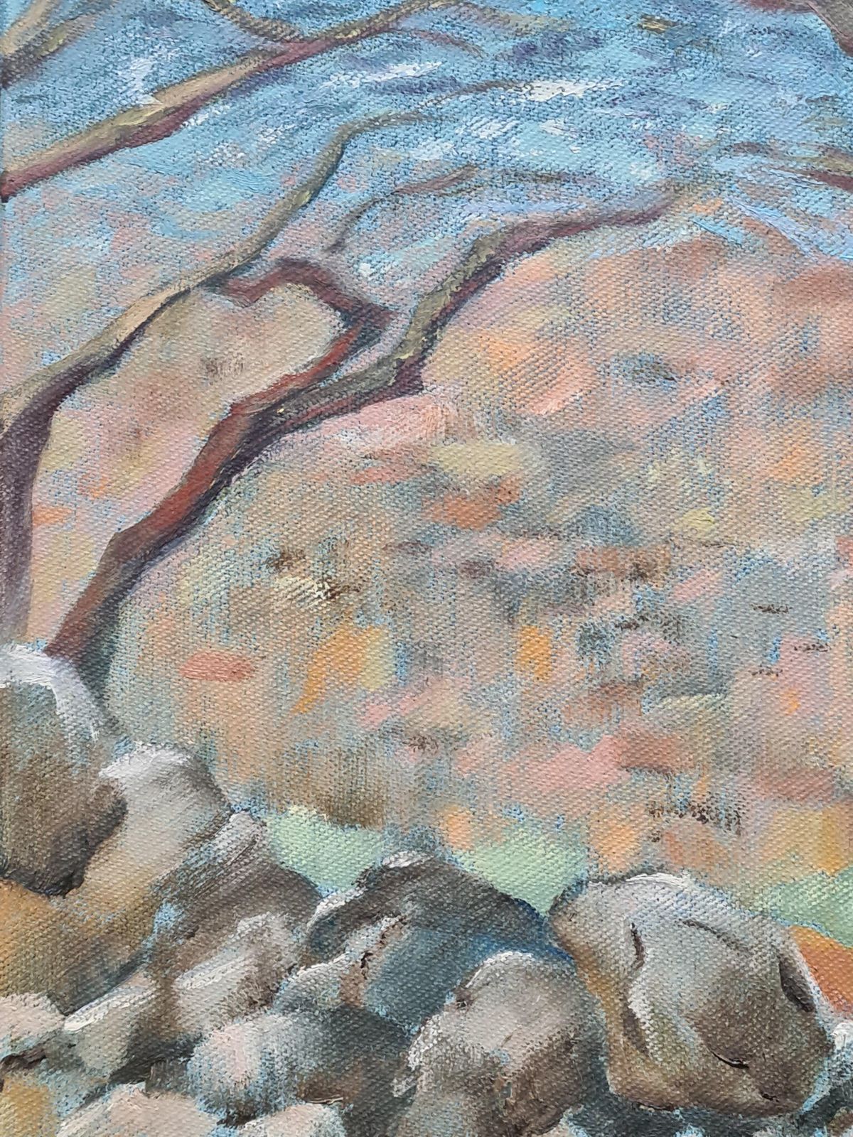 French Bastide Landscape Painting, Oil On Canvas, Late 20th Century photo for sale