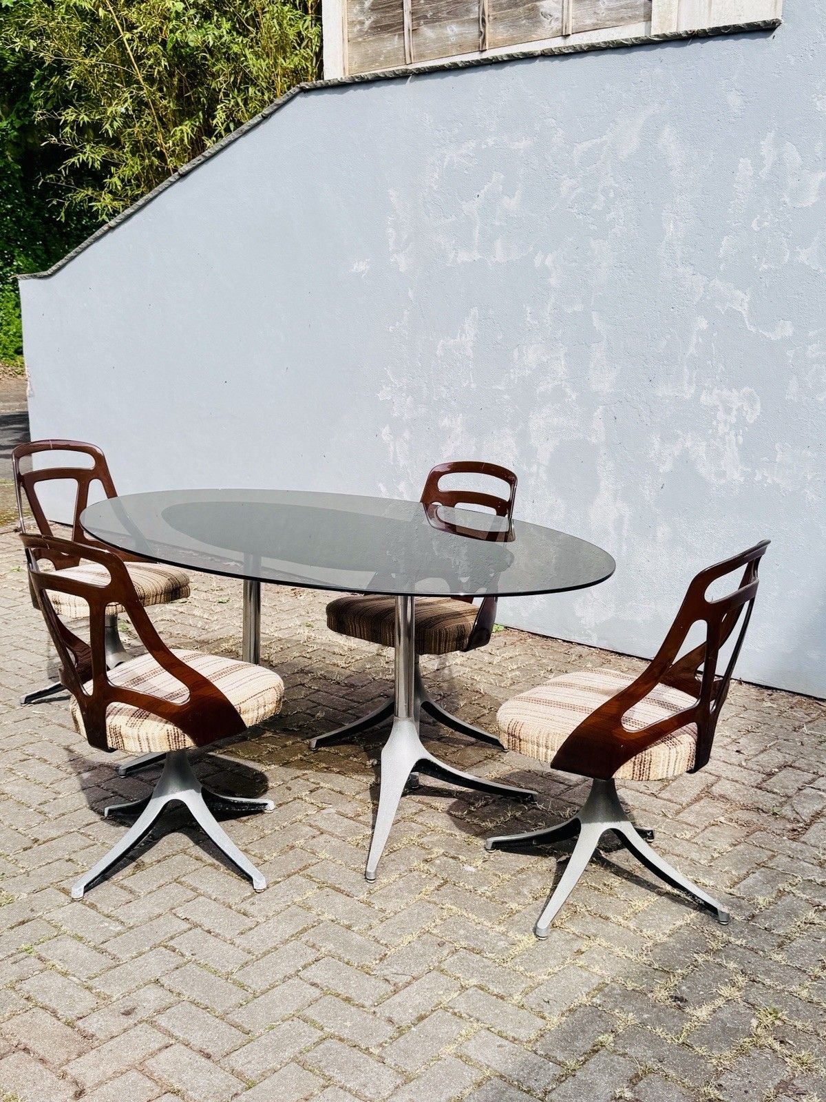 Chromcraft Grafton USA 1970s Glass Table & Chairs Restoration Project A/F photo 99.0