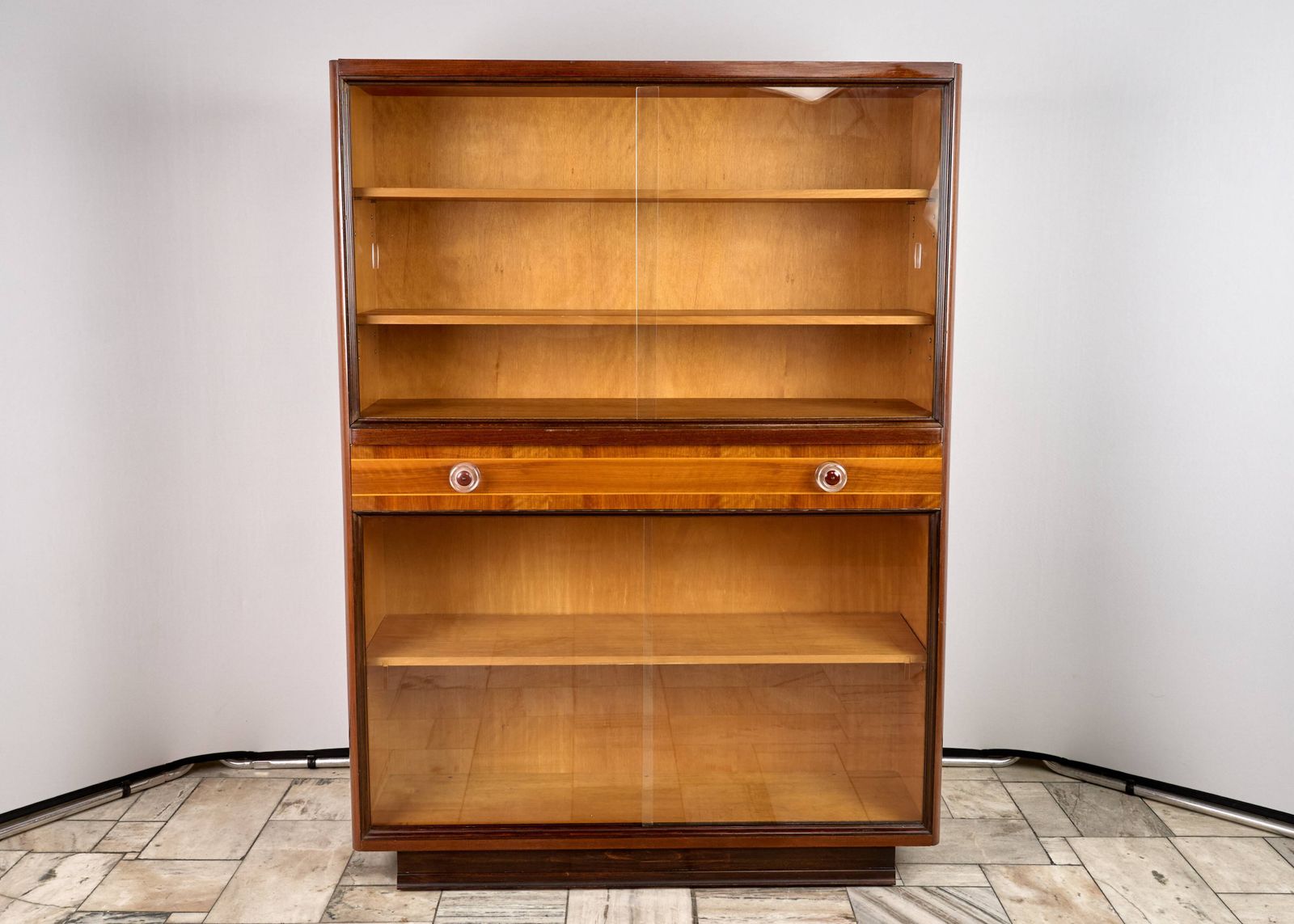 Art Deco Bookcase, Vitrine, český Nábytek, 1960, Czechoslovakia photo furniture