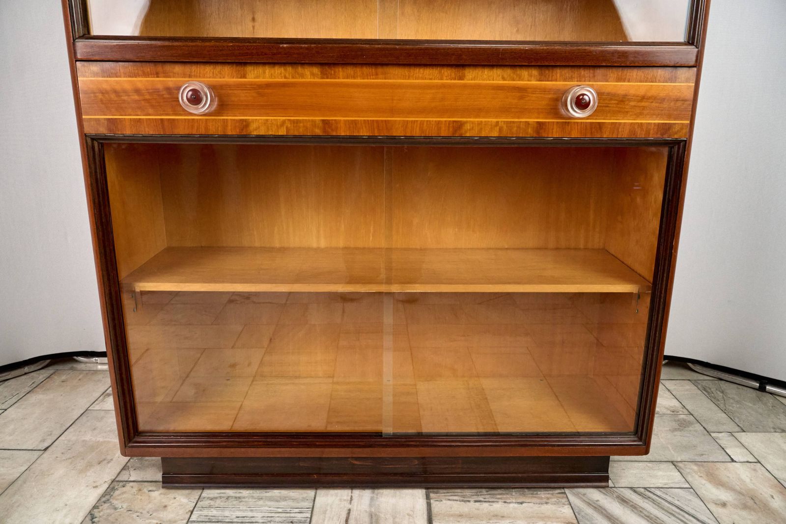 Furniture Art Deco Bookcase, Vitrine, český Nábytek, 1960, Czechoslovakia photo