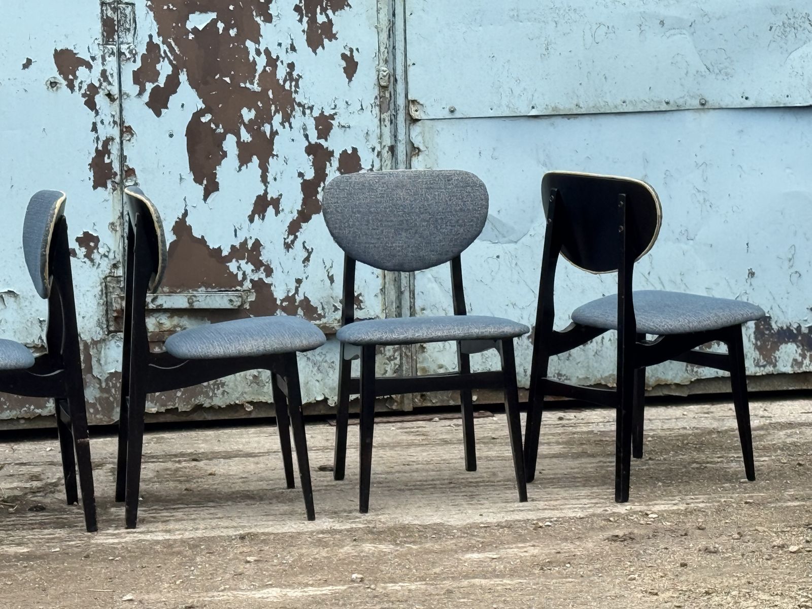 A Set Of Four Jenrique Chairs In Black photo for sale