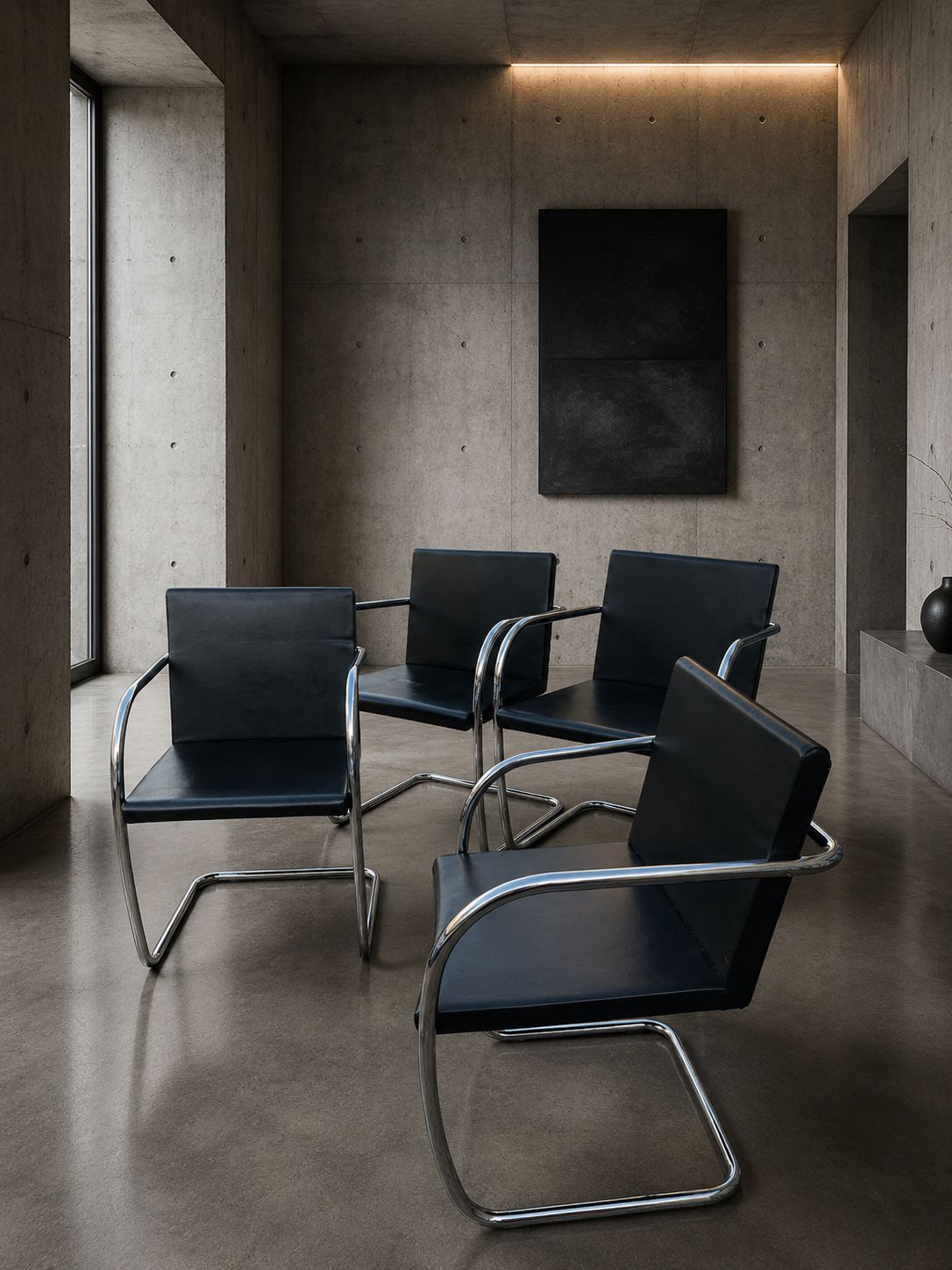 Ludwig Mies Van Der Rohe – ‘Brno’ Chairs,  Brno Tubular Thin Pad Chair Model 245a