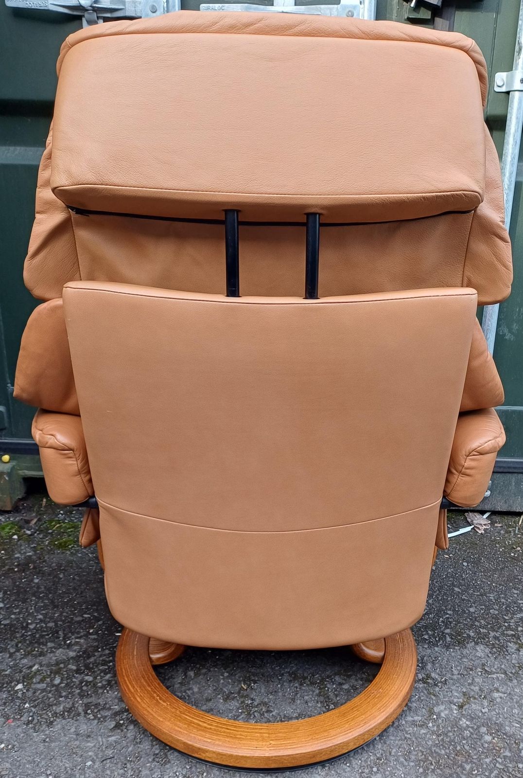 Ekornes Stressless Tan Leather Swivel Recliner Armchair & Footstool   Free Delivery Within 50 Miles, Further "At Cost" photo vintage
