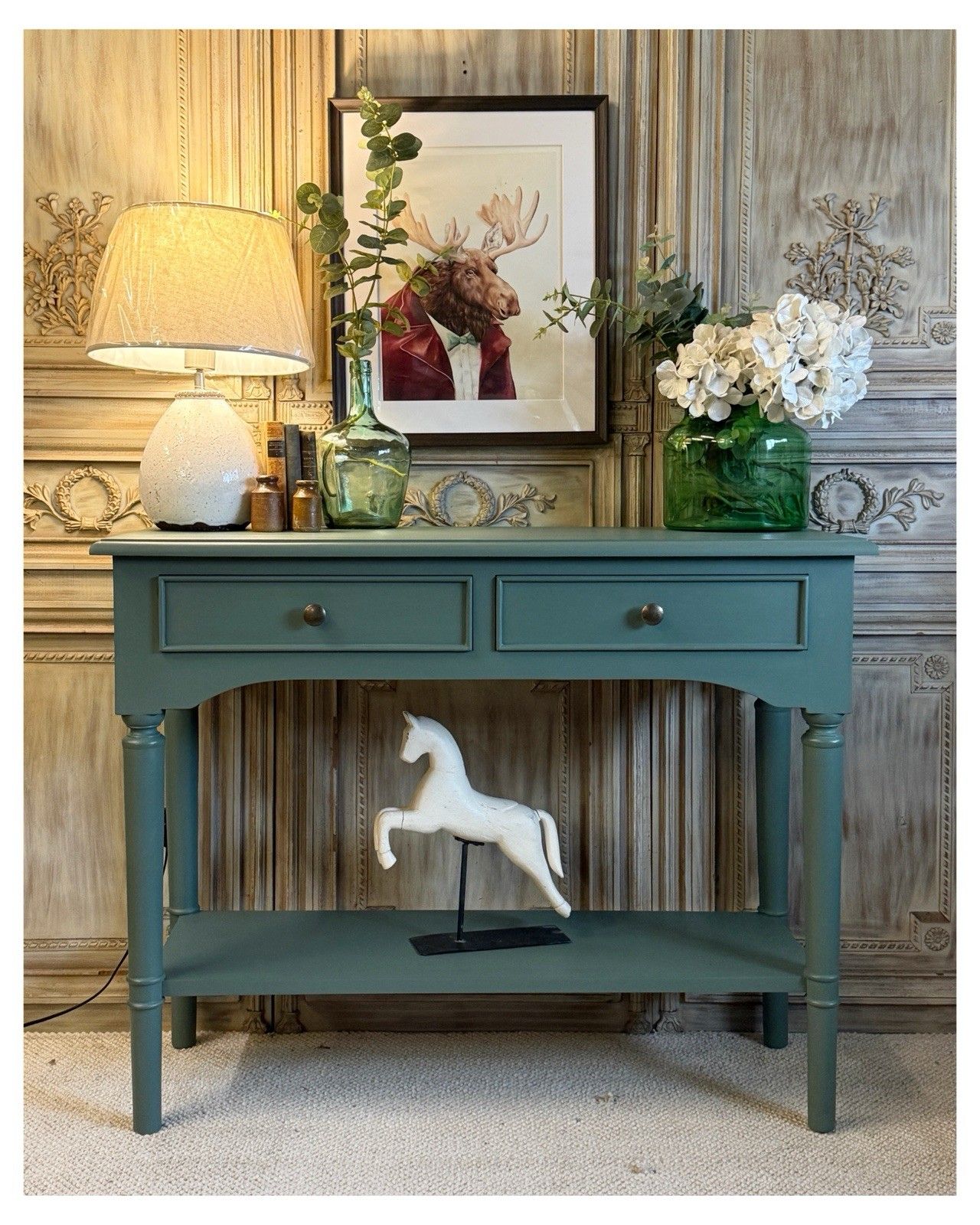 Hall Console Table In Green Smoke By Farrow And Ball