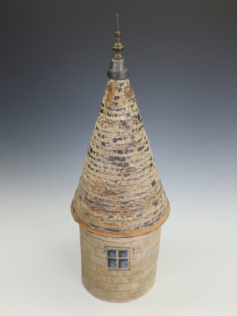1450.0 Antique 19th Century French Architectural Model Of A Château Turret | Large Scale Grand Tour Folk Art Spire, C.1860 photo