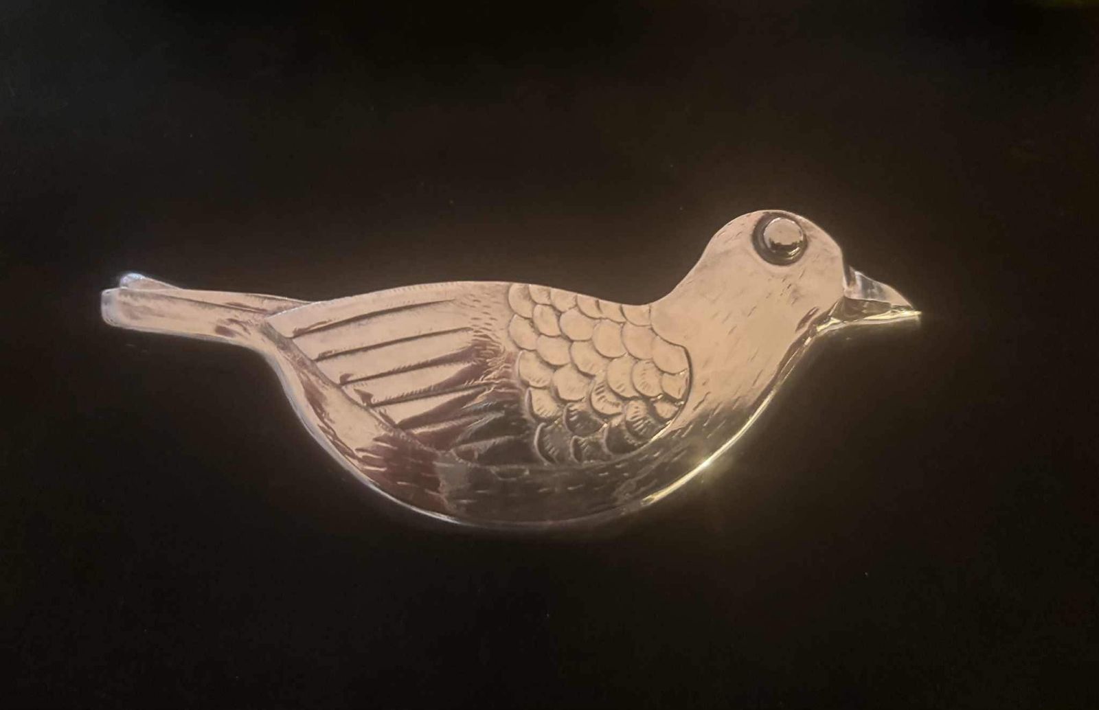 Vintage Silver Plated Lemon Squeezer: French Art Deco Bird Decor photo for sale