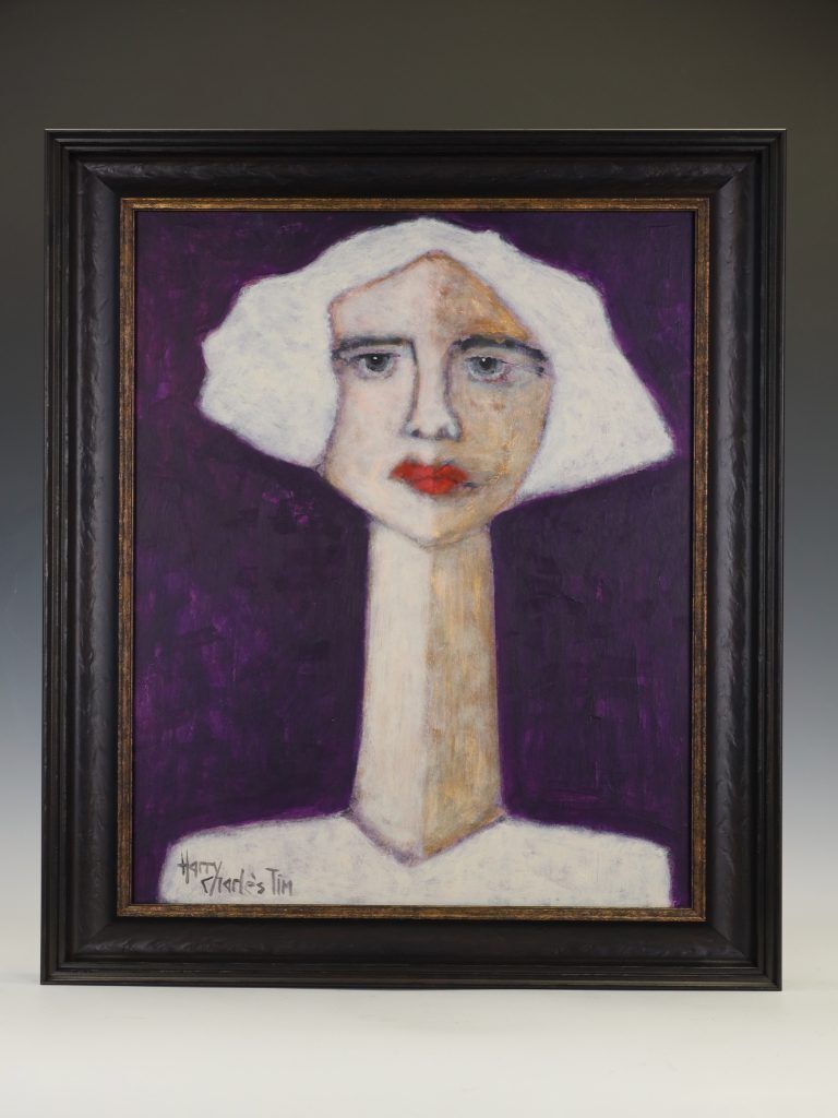 Harry Charles Tim Neo Expressionist Painting ‘Kate At The Show’ From The 'Longhead' Series, 2026 photo furniture