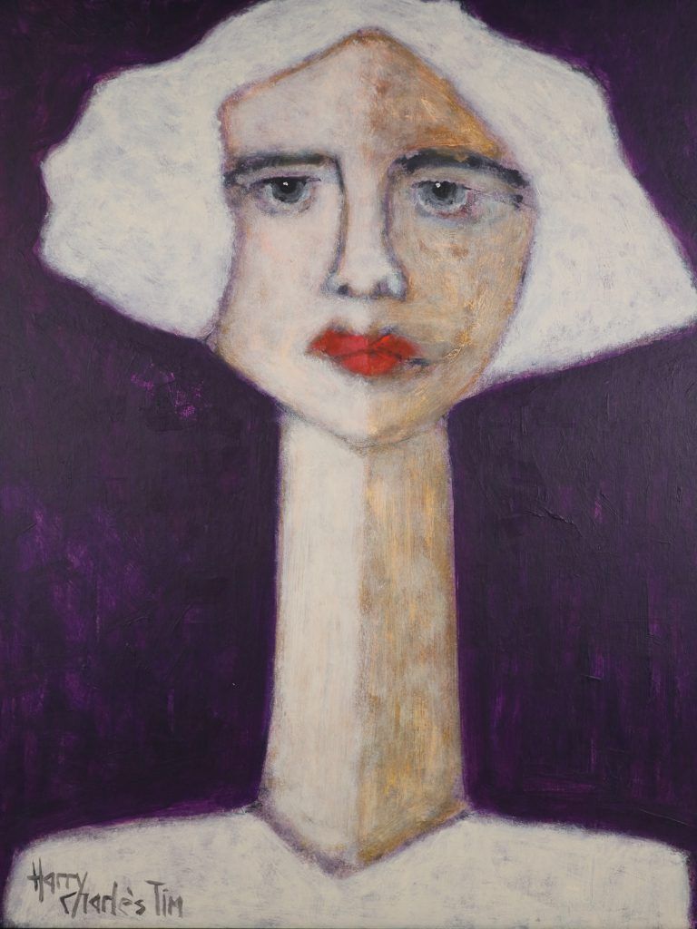 photo furniture Harry Charles Tim Neo Expressionist Painting ‘Kate At The Show’ From The 'Longhead' Series, 2026