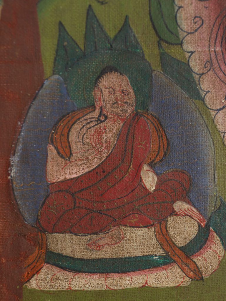 2800.0 Large Antique Tibetan Buddhist Mandala Thangka Painting On Canvas, Framed photo