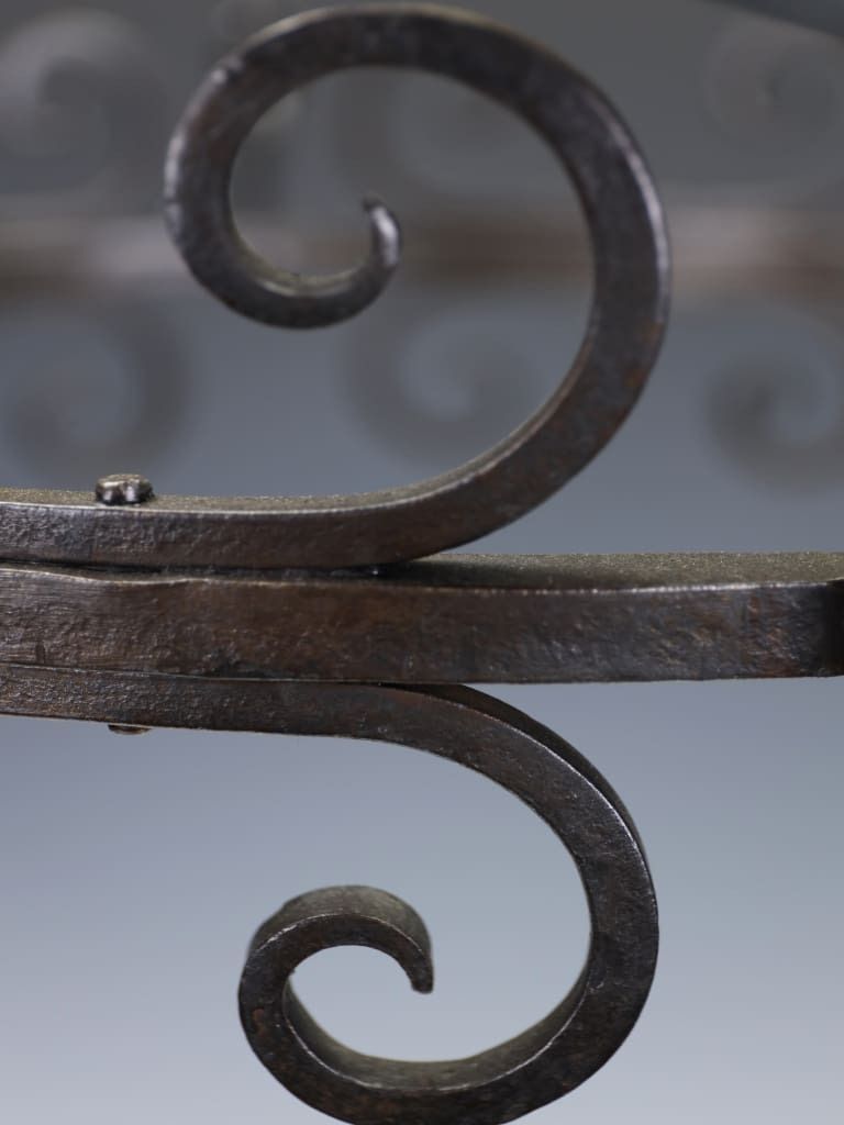 photo for sale A Substantial Late 19th Century Hand Forged Wrought Iron ‘Corona’ Chandelier