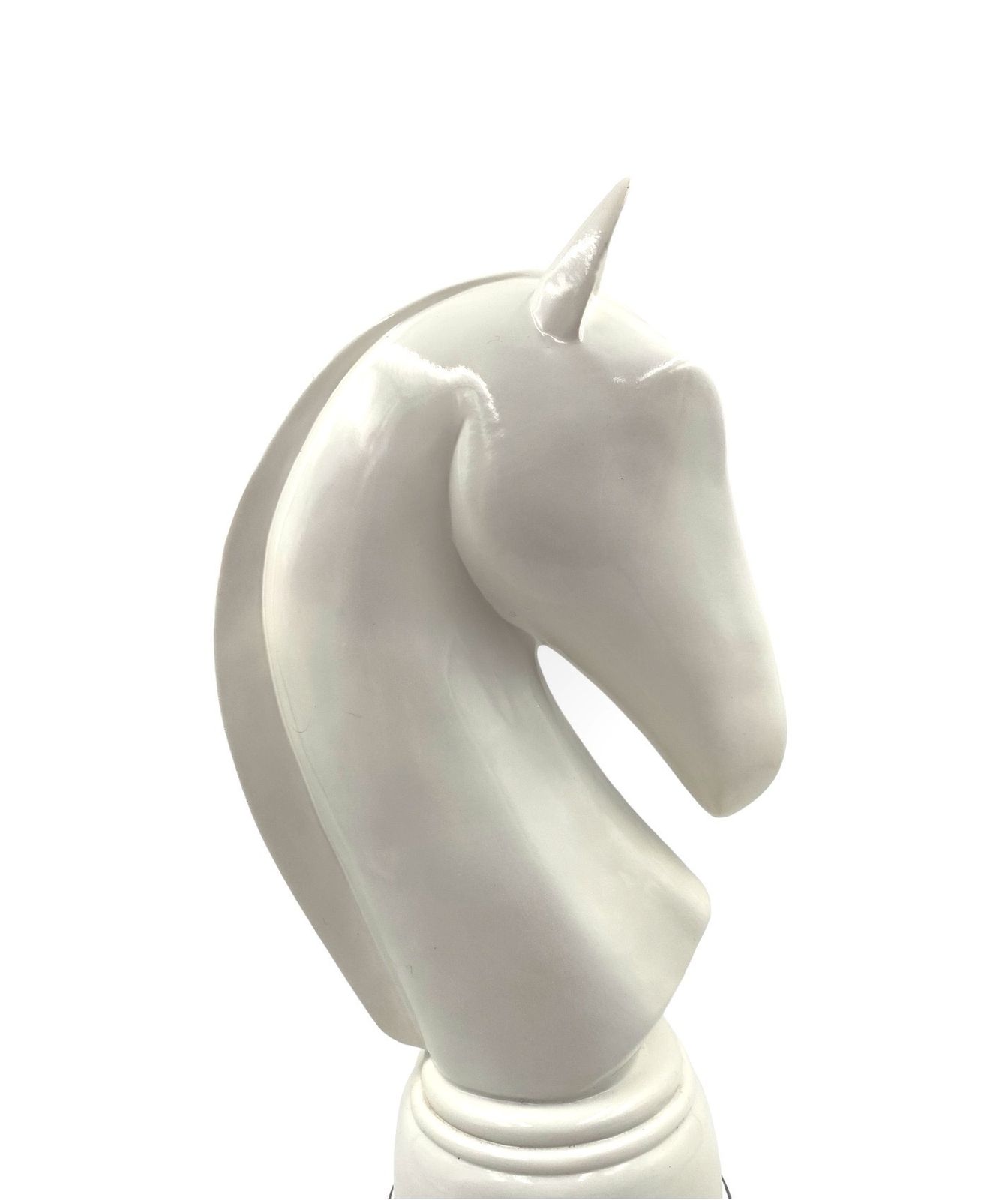 White Resin Chess Horse Sculpture, Italy 1970s photo for sale
