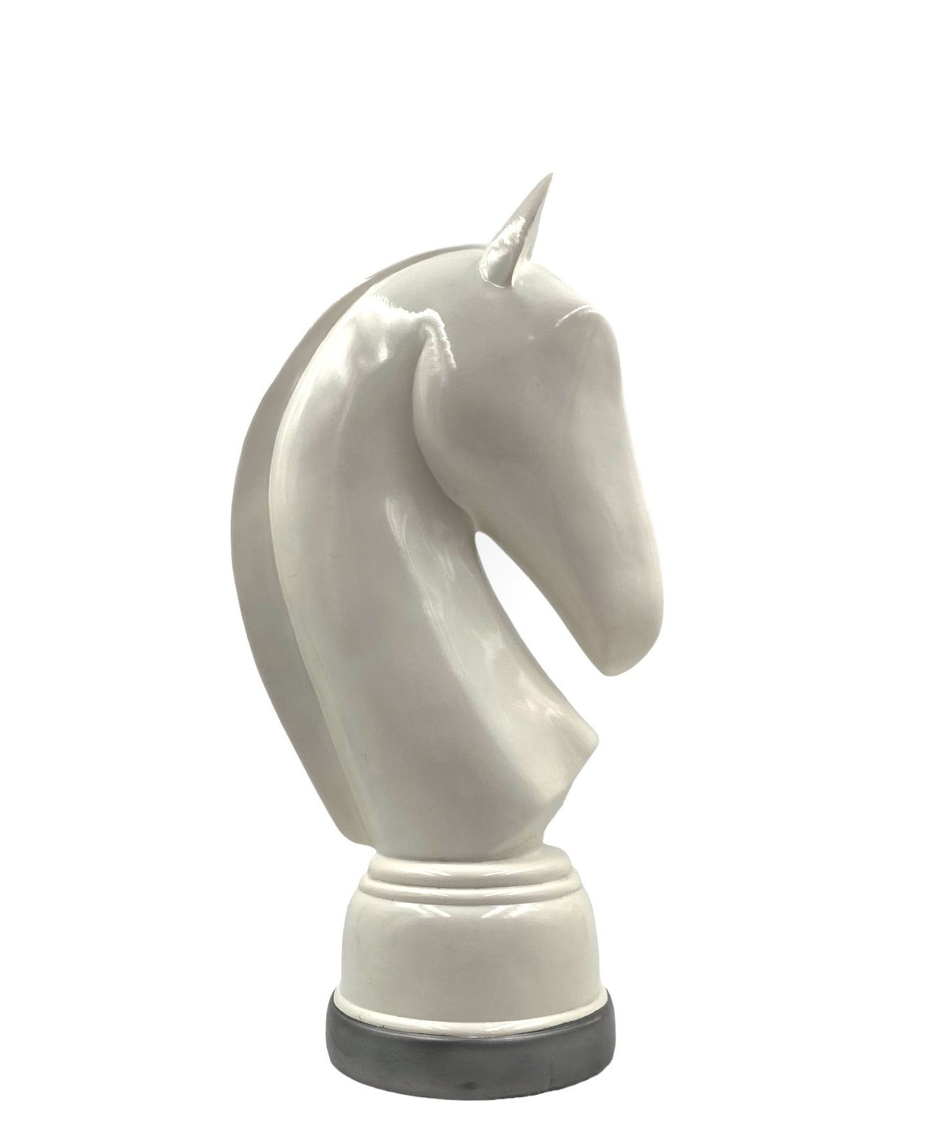 photo vinterior White Resin Chess Horse Sculpture, Italy 1970s