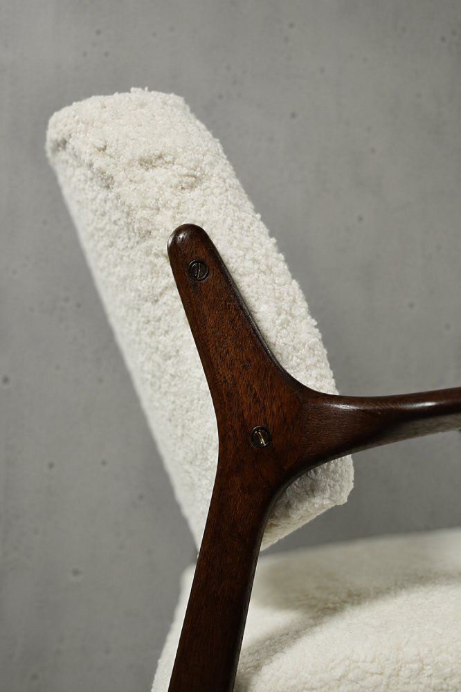 Fauteuil scandinave vintage en teck blanc, par Inge Andersson pour Bröderna Anderssons, années 1960 photo for sale