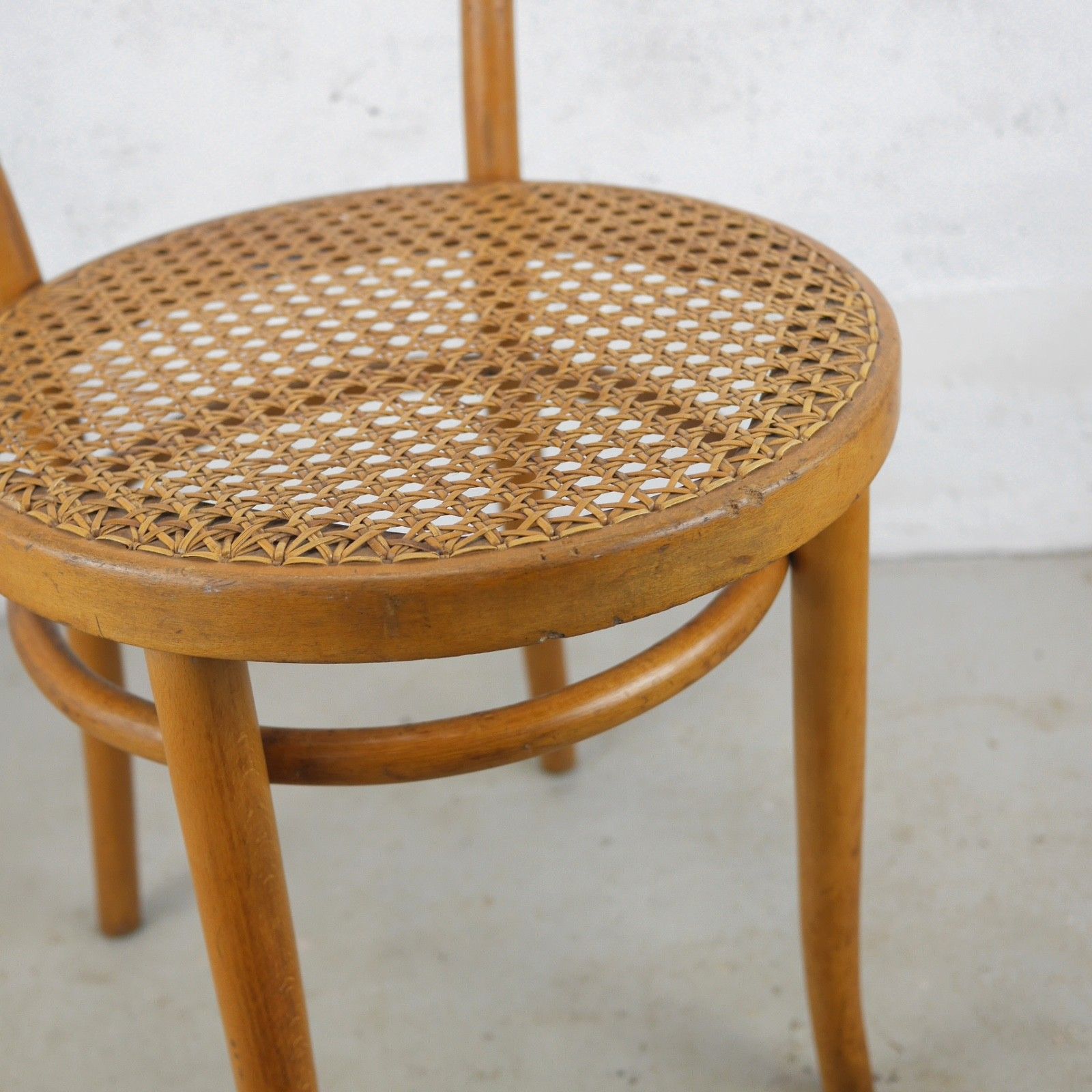photo vinterior Vintage Dinette Bentwood Caned Rattan Bistro Chair Thonet Style #103200
