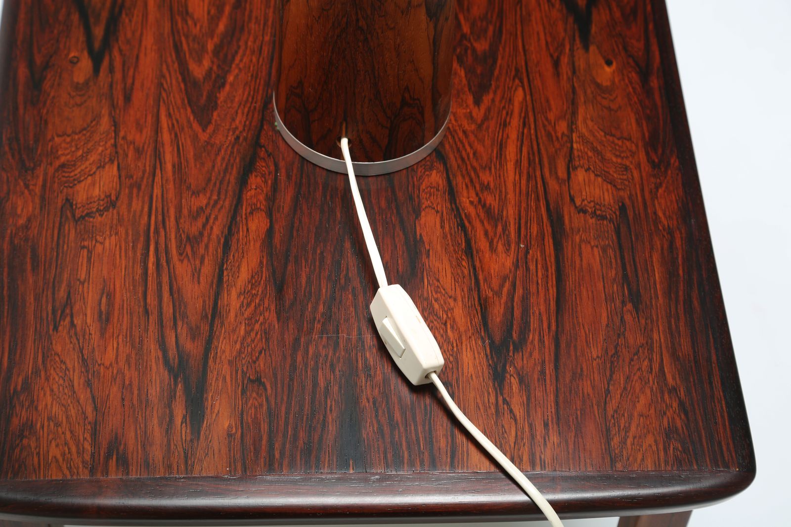 Lighting Mid Century Modern Sculptural Tapered Brazilian Rosewood Table Lamp, Denmark, 1960s. photo