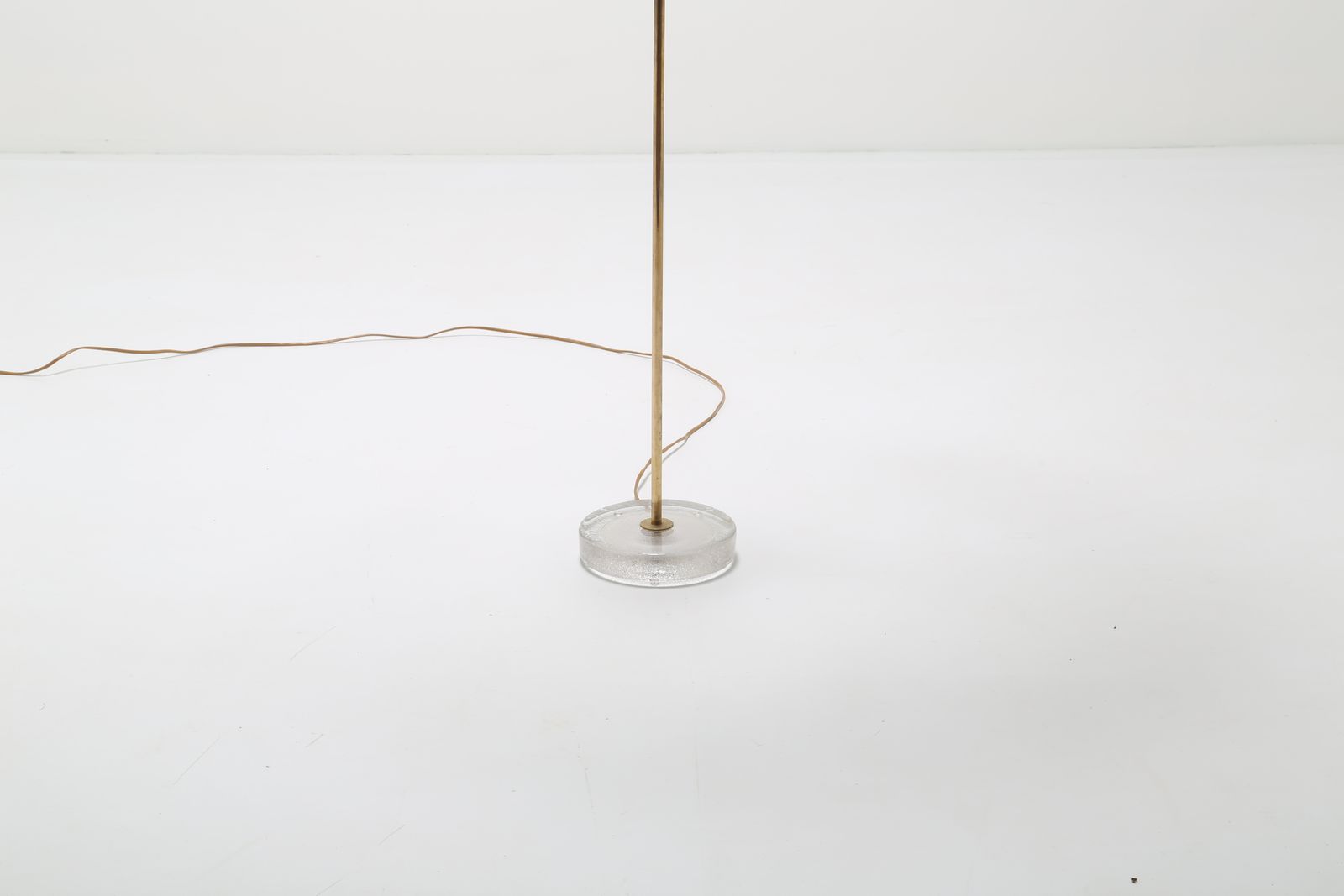 Mid Century Swedish Brass And Frosted Glass Floor Lamp By Falkenbergs Belysning, 1960s photo for sale