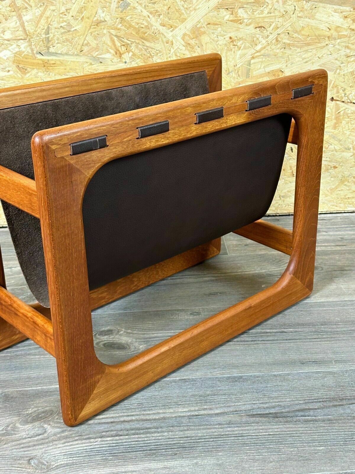 60s 70s Newspaper Holder Newspaper Stands R Aksel Kjersgaard Made Of Teak & Leather photo 420.0
