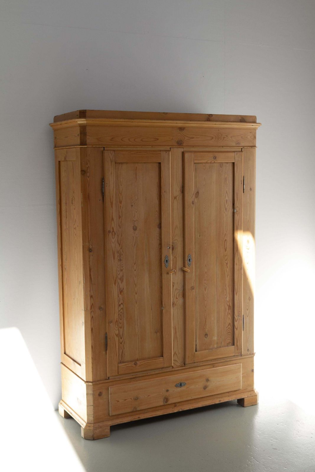 Antique Danish Farmhouse Pine Wardrobe, 1880s. photo for sale