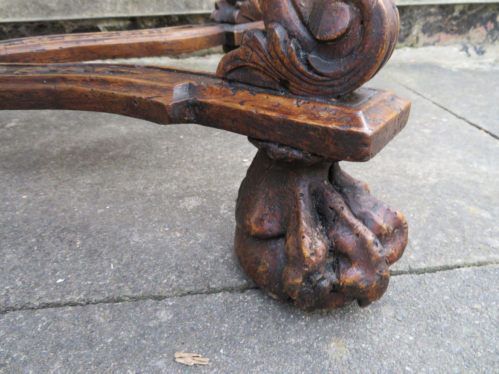 Italian Carved Walnut Baroque Console Side Table photo 1756.0