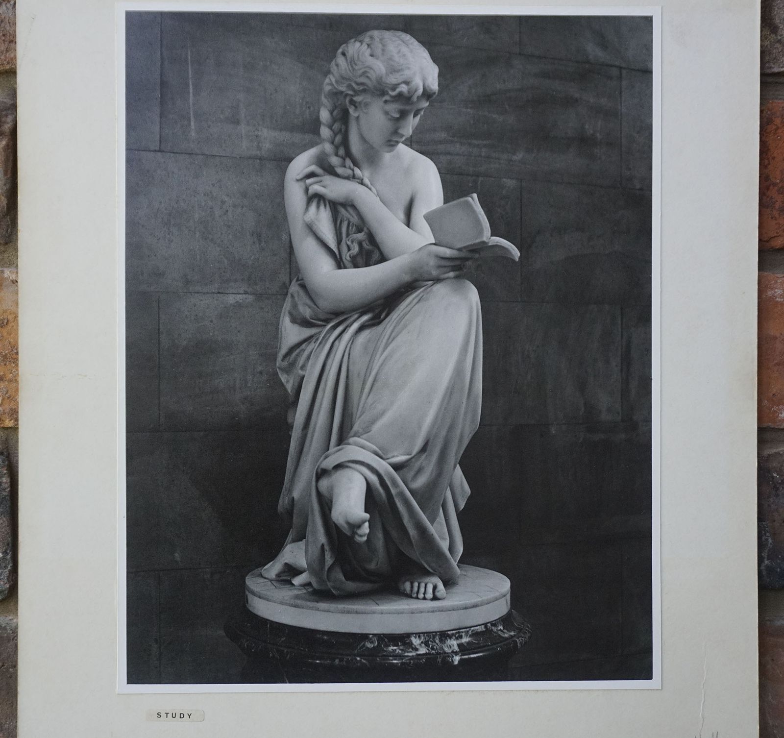 1968 Large Black & White Photograph 'Study' Classical Image With Original Exhibition Label Signed & Dated Fine Art Print photo furniture