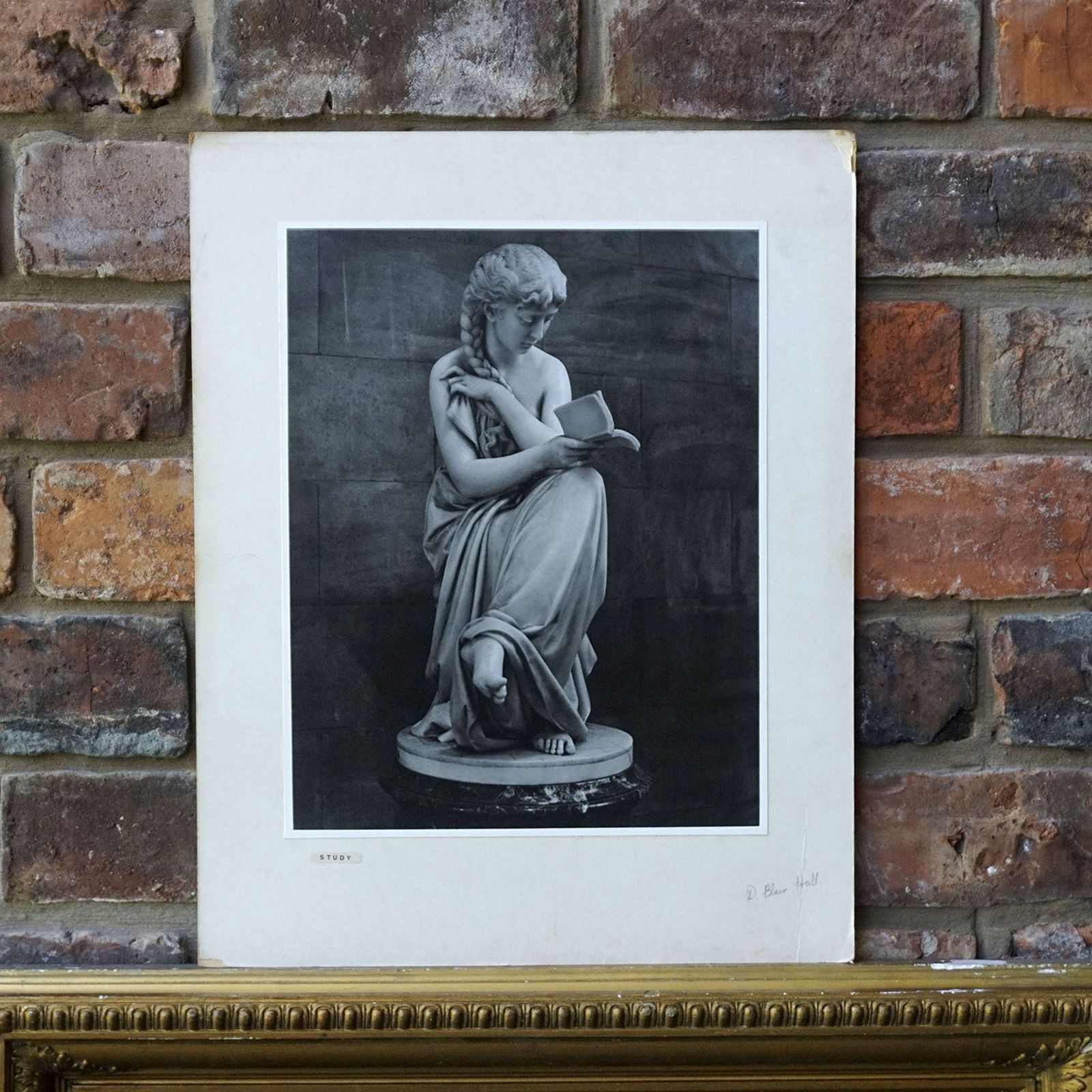 1968 Large Black & White Photograph 'Study' Classical Image With Original Exhibition Label Signed & Dated Fine Art Print photo Art