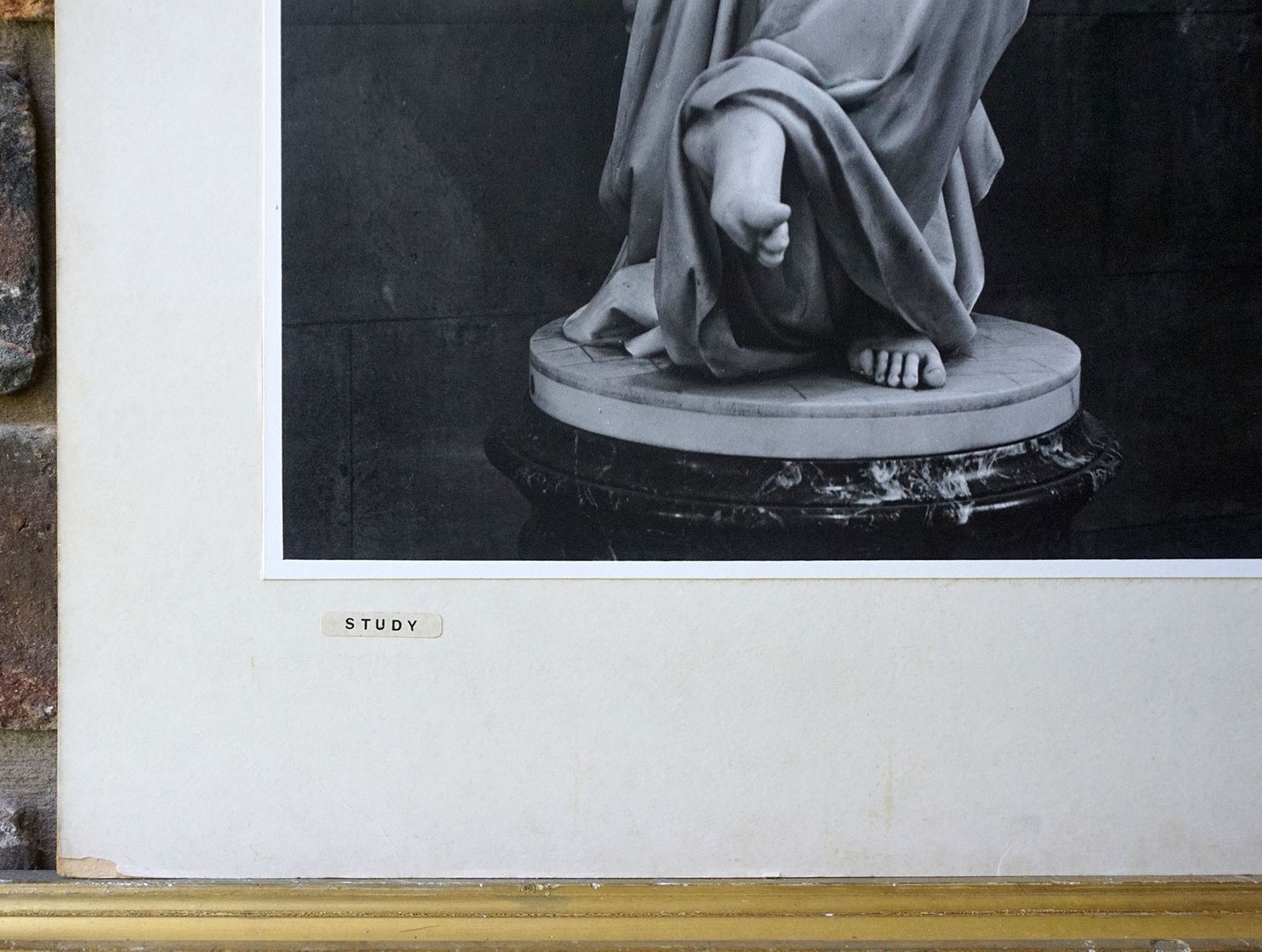 1968 Large Black & White Photograph 'Study' Classical Image With Original Exhibition Label Signed & Dated Fine Art Print photo vintage