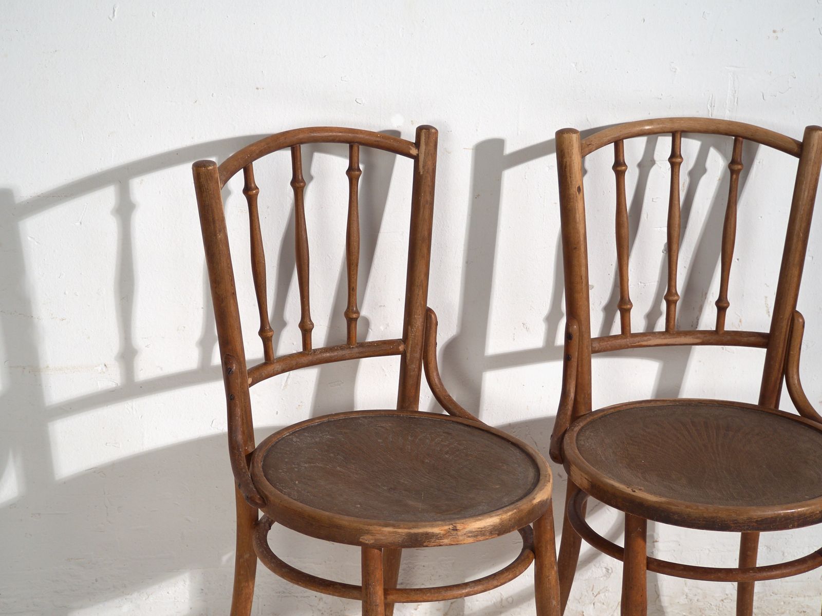 Pair Of Thonet Style Bentwood Chairs With Turned Spindles – Central Europe, Circa 1920 photo furniture