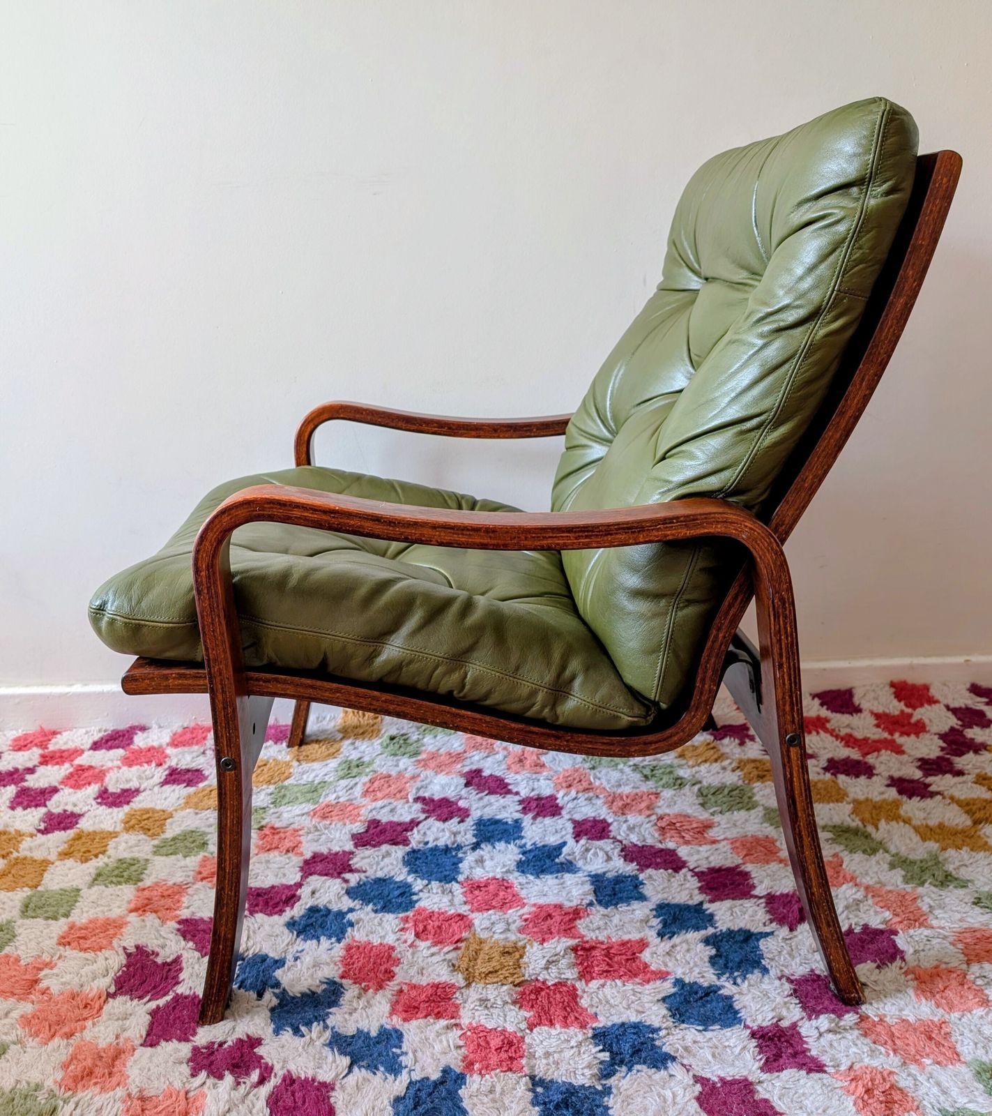 Mid Century Danish Set Of 2 Lounge Chairs With Foot Stool, 1970s photo furniture