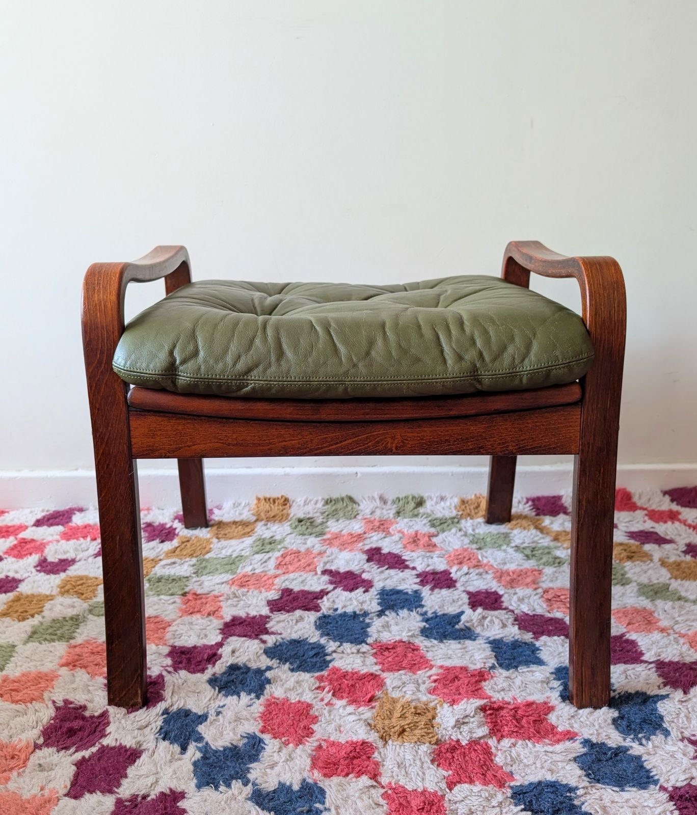 Mid Century Danish Set Of 2 Lounge Chairs With Foot Stool, 1970s photo vinterior