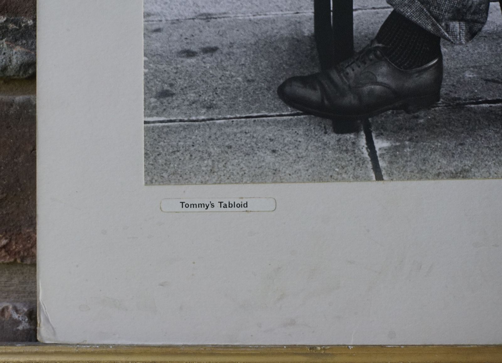 1966 Large Black & White Photograph Portrait 'Tommy's Tabloid' Documentary Realism Liverpool With Original Exhibition Label Signed & Dated Art Print photo for sale