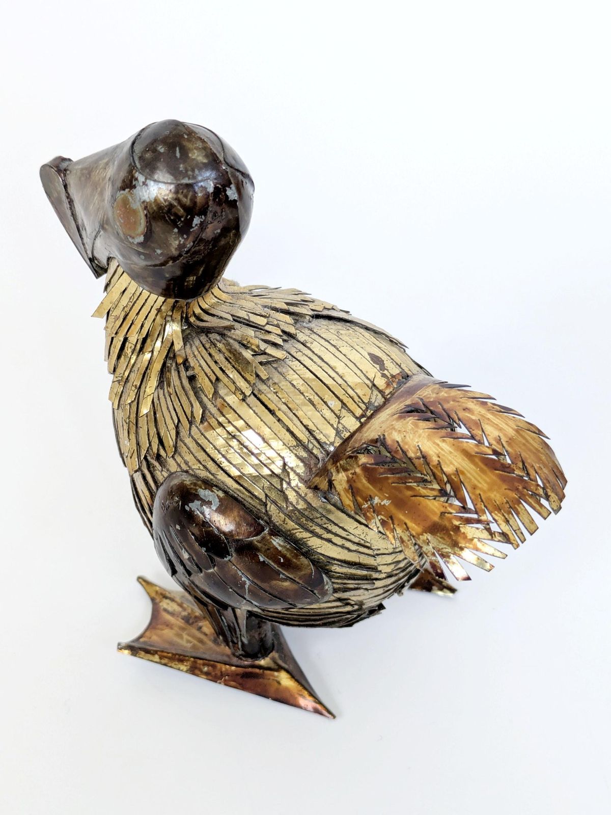 Mid-Century Brutalist Dodo-vogelsculptuur in messing en koper, handgemaakt, gemengde metalen, jaren 1960 photo for sale