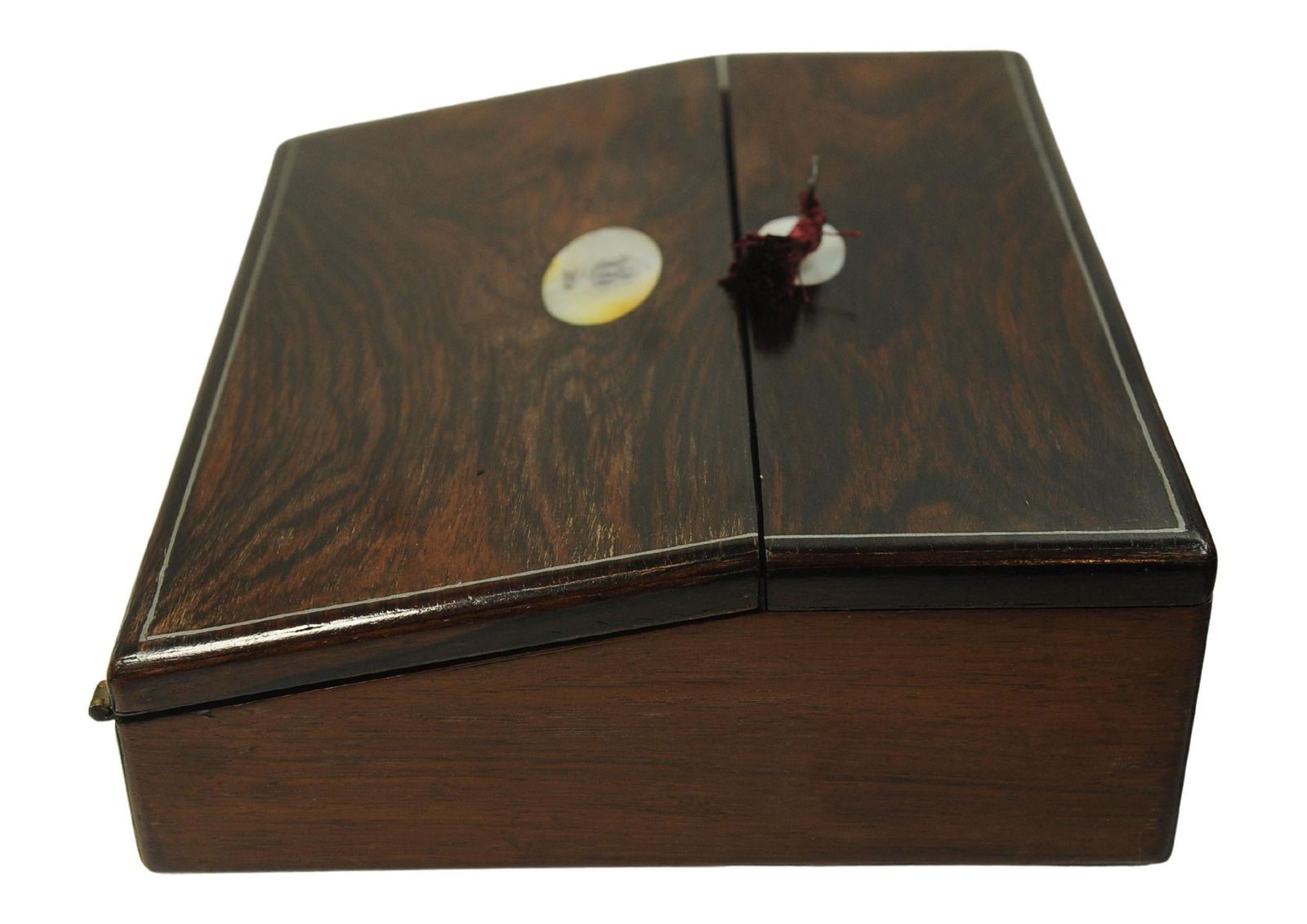 19th Century Rosewood Writing Slope Decorated With Beautiful Inlay Throughout photo buy