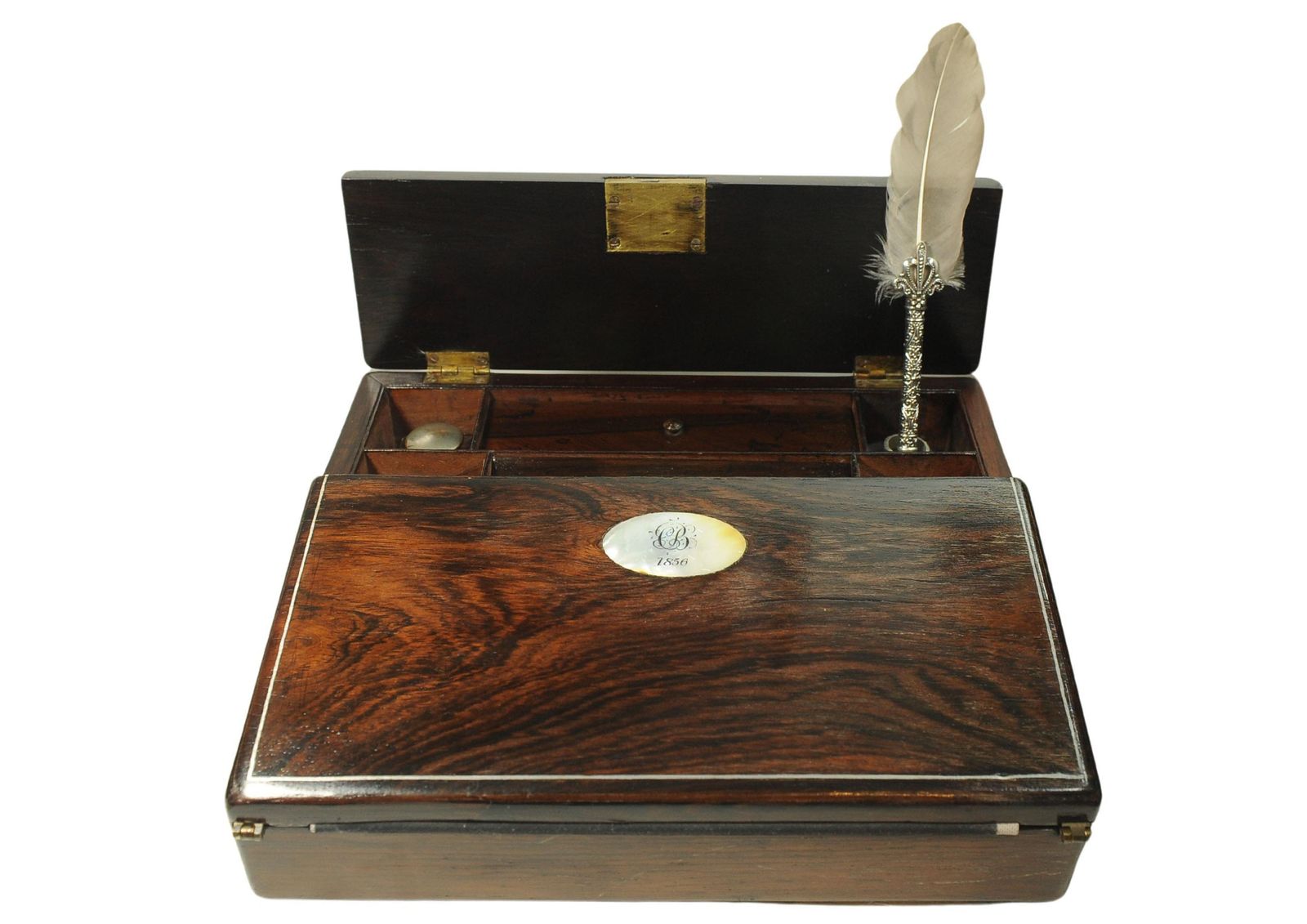 photo furniture 19th Century Rosewood Writing Slope Decorated With Beautiful Inlay Throughout