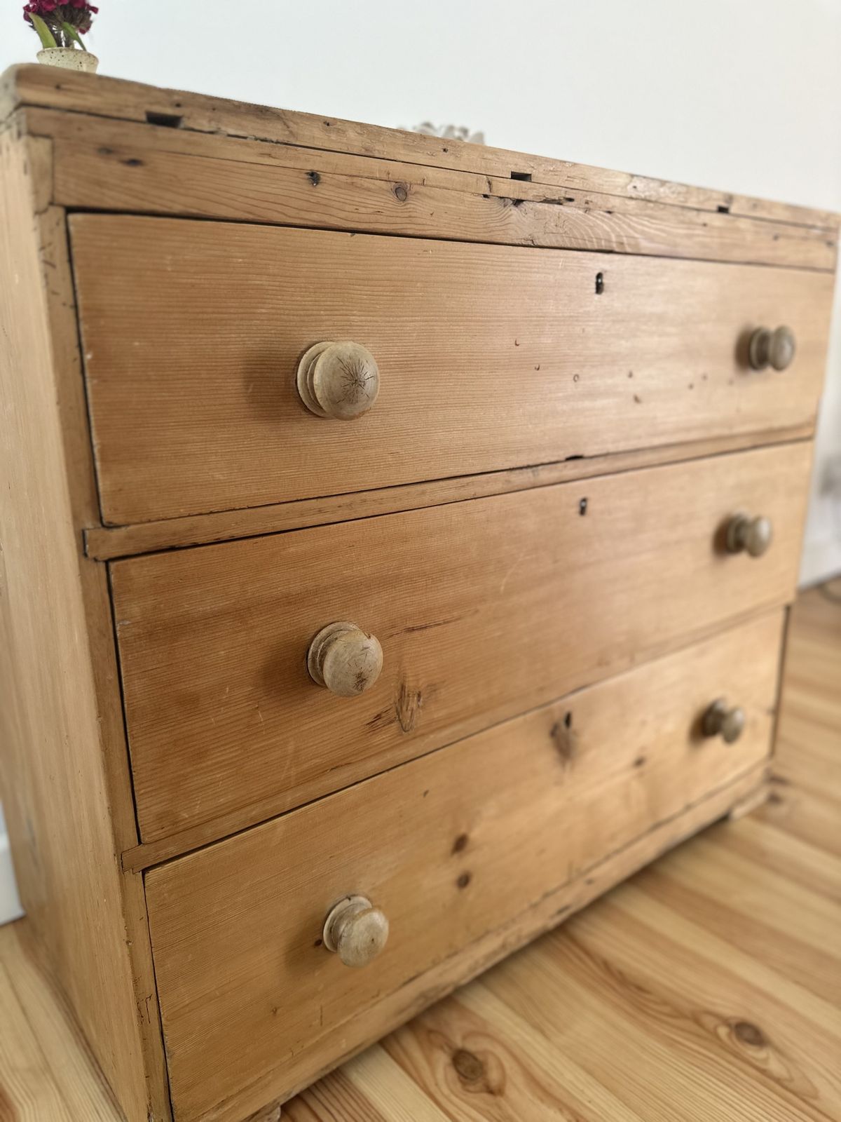 photo buy Antique Pine Chest Of Drawers Stripped Pine